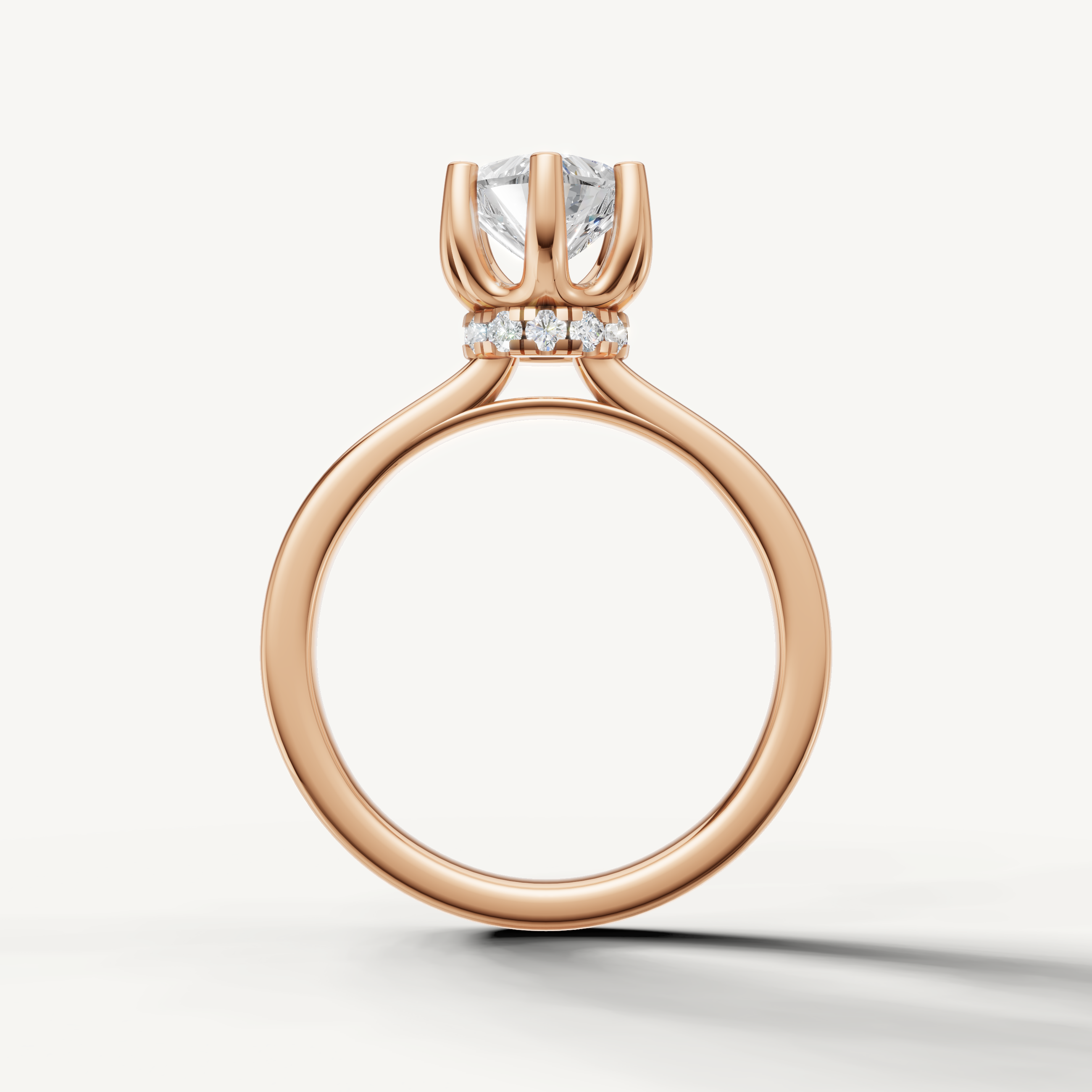 classic heart cut lab grown diamond solitaire ring in 14k rose gold with soft romantic elegance