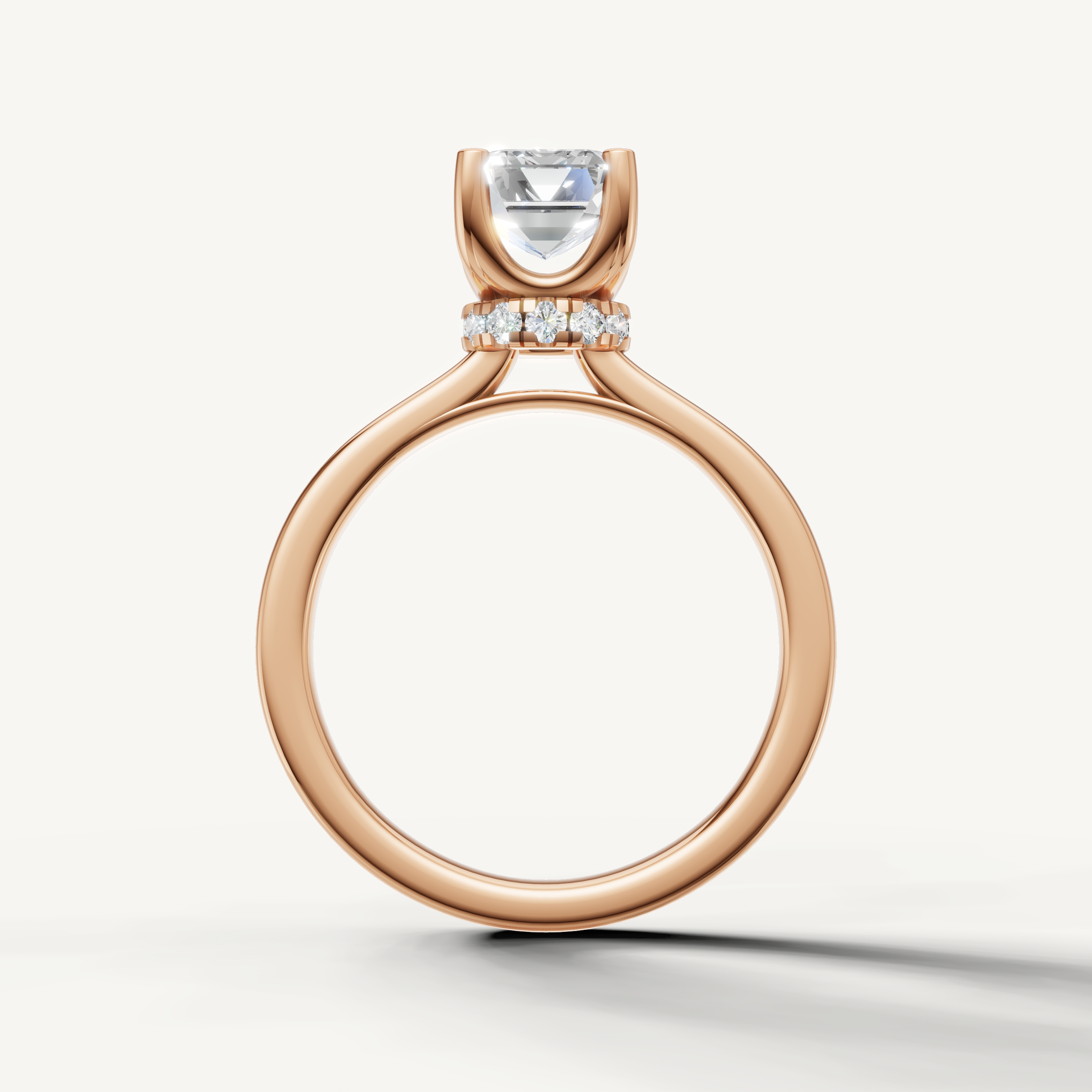 sophisticated emerald cut lab grown diamond engagement ring with clean architectural lines