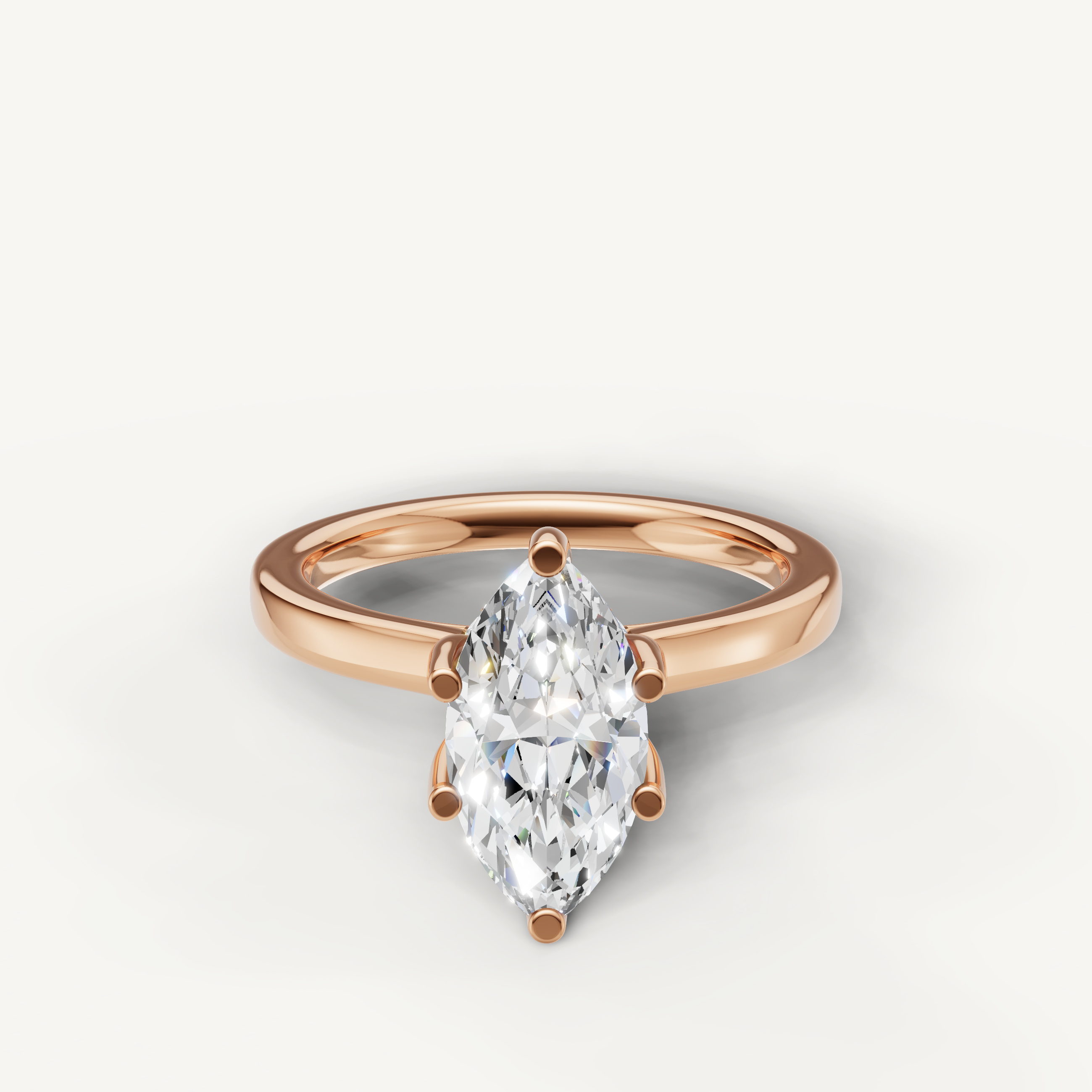 elongated marquise cut lab grown diamond engagement ring with refined solitaire design