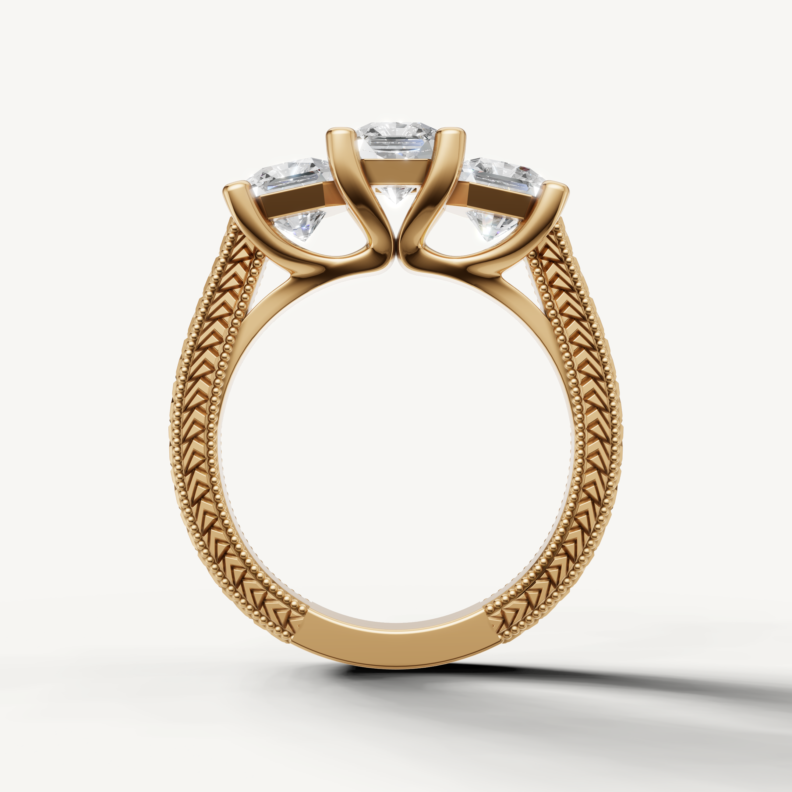 Fine jewelry round diamond anniversary ring from Raul Diamonds collection.