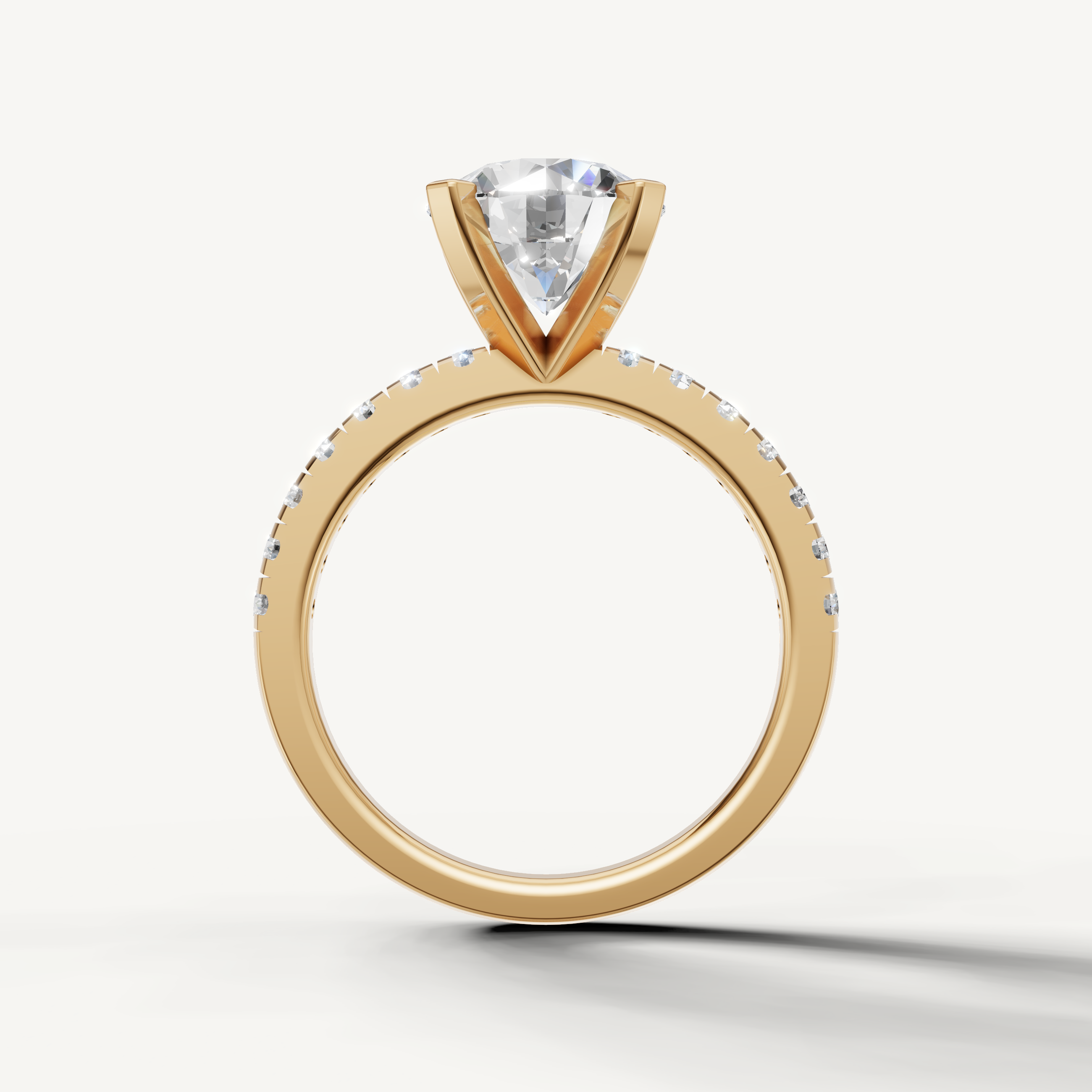Fine jewelry round solitaire diamond ring from Raul Diamonds collection.
