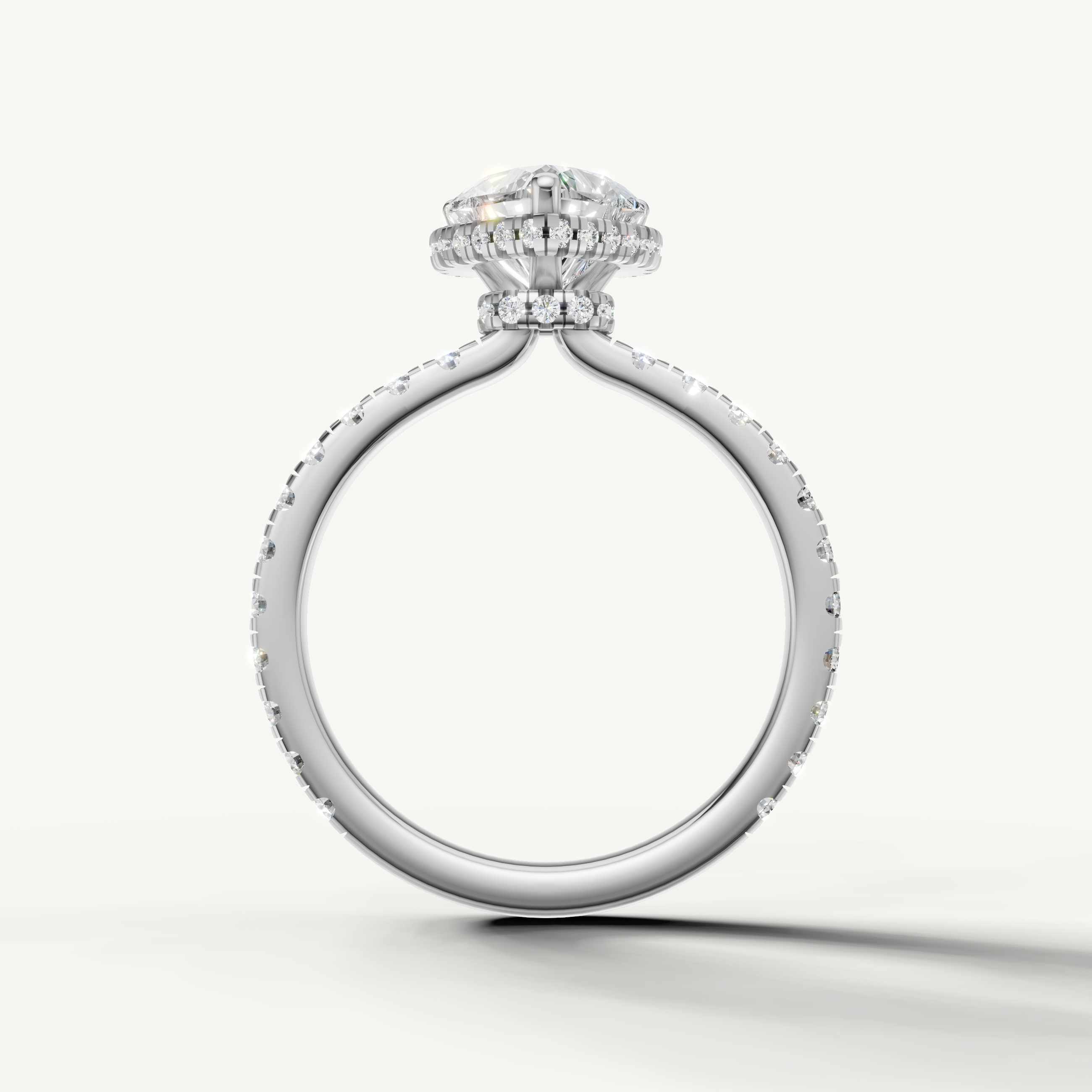 elegant heart diamond engagement ring with hidden halo sparkle