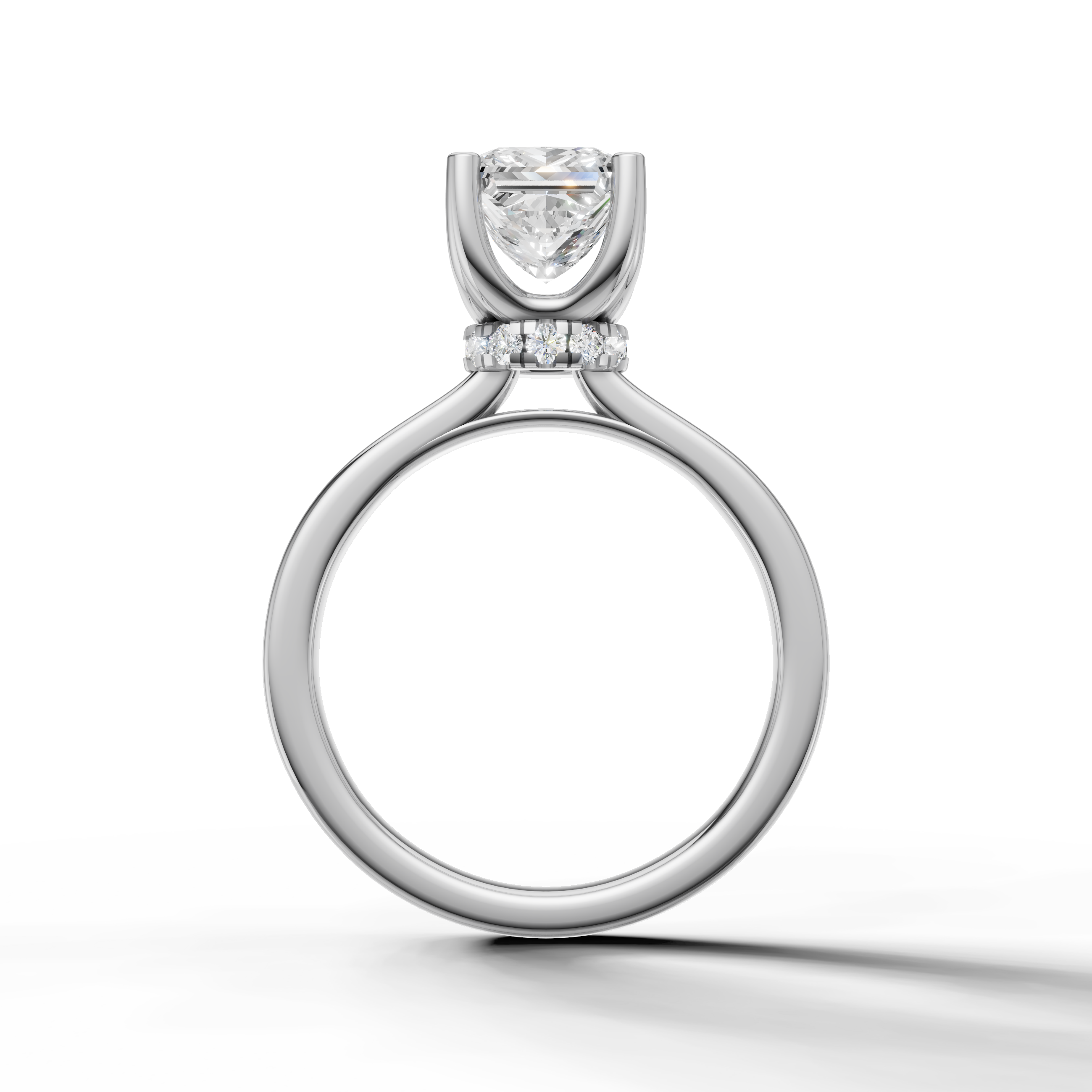 minimalist princess cut lab grown diamond engagement ring with elegant white gold setting