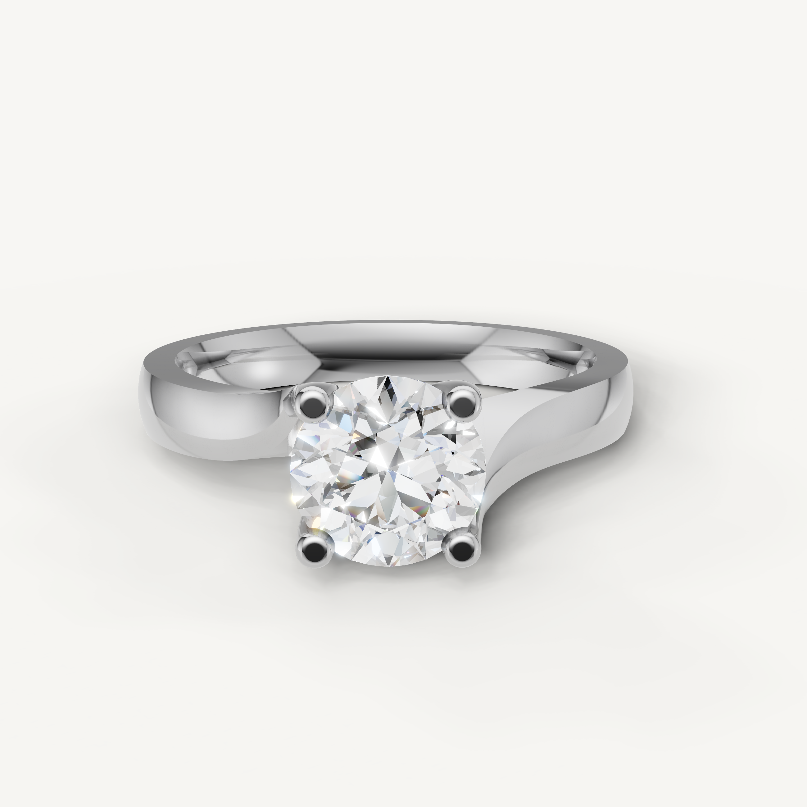 Raul Diamonds white gold round cut engagement ring with classic prong setting