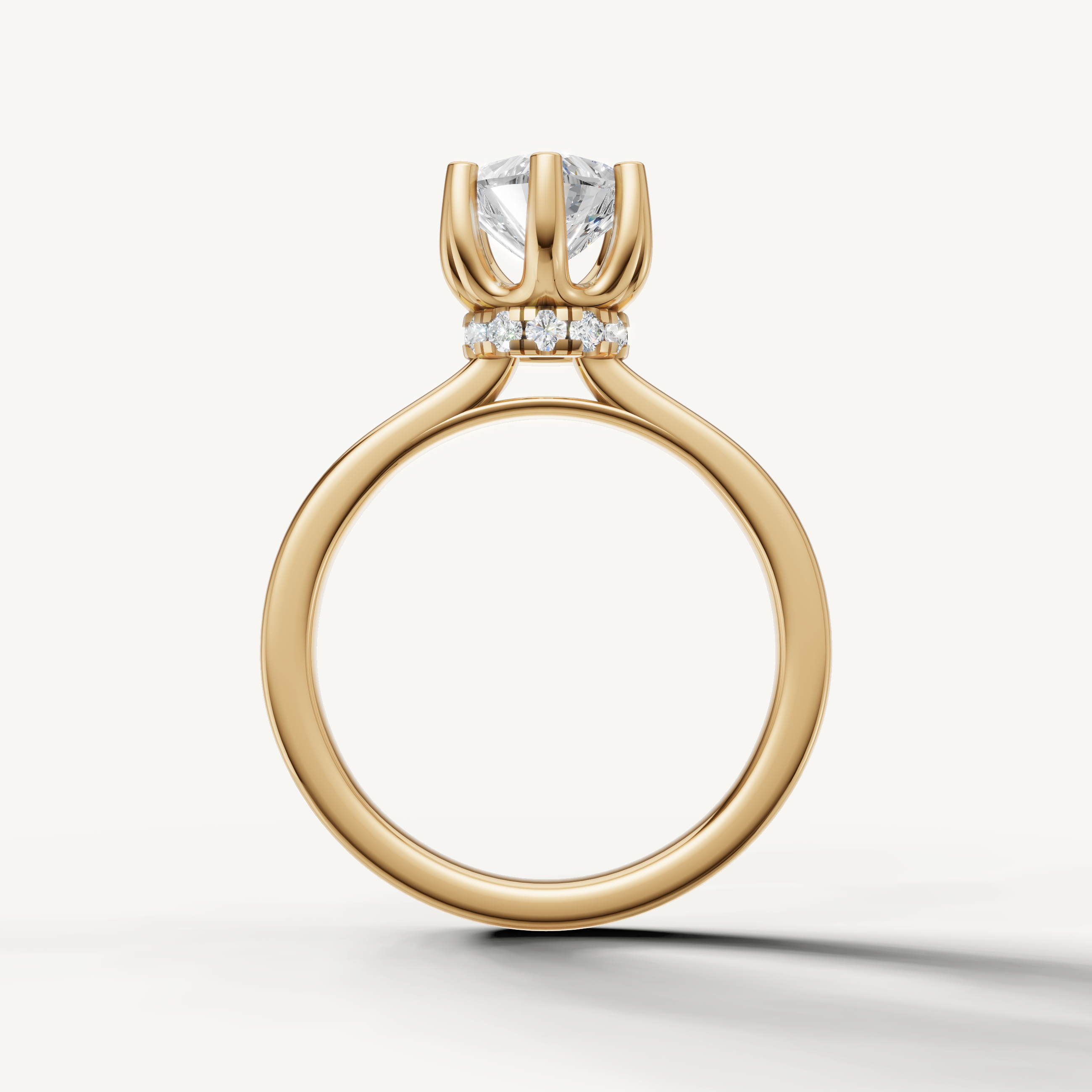 timeless heart cut lab grown diamond solitaire ring featuring delicate hidden halo sparkle
