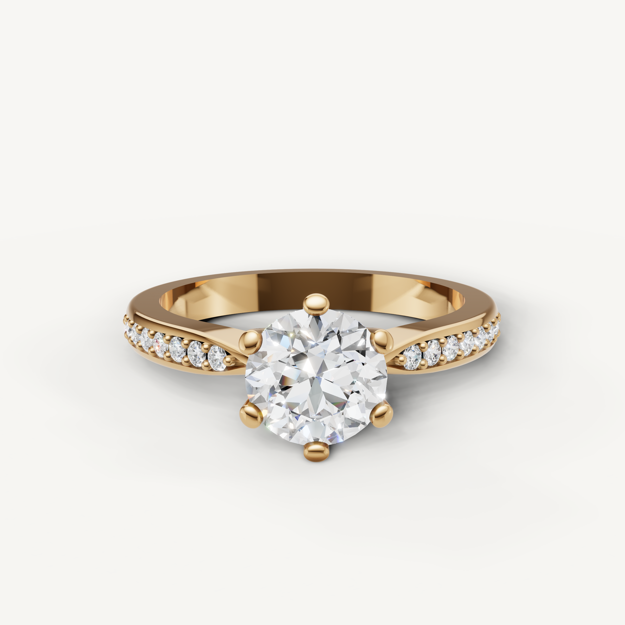Raul Diamonds round solitaire diamond engagement ring in yellow gold
