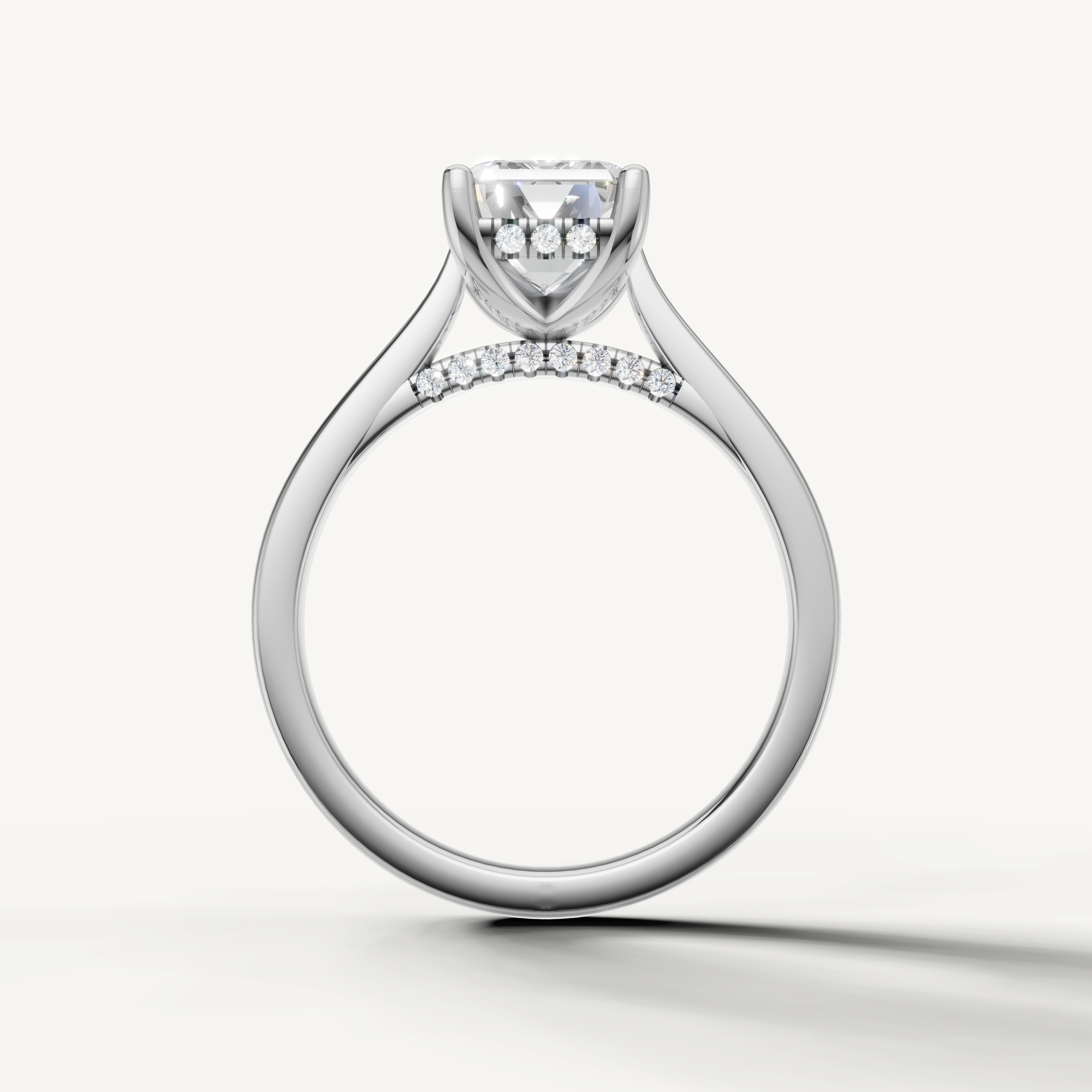 minimalist emerald cut lab grown diamond engagement ring with modern elegance