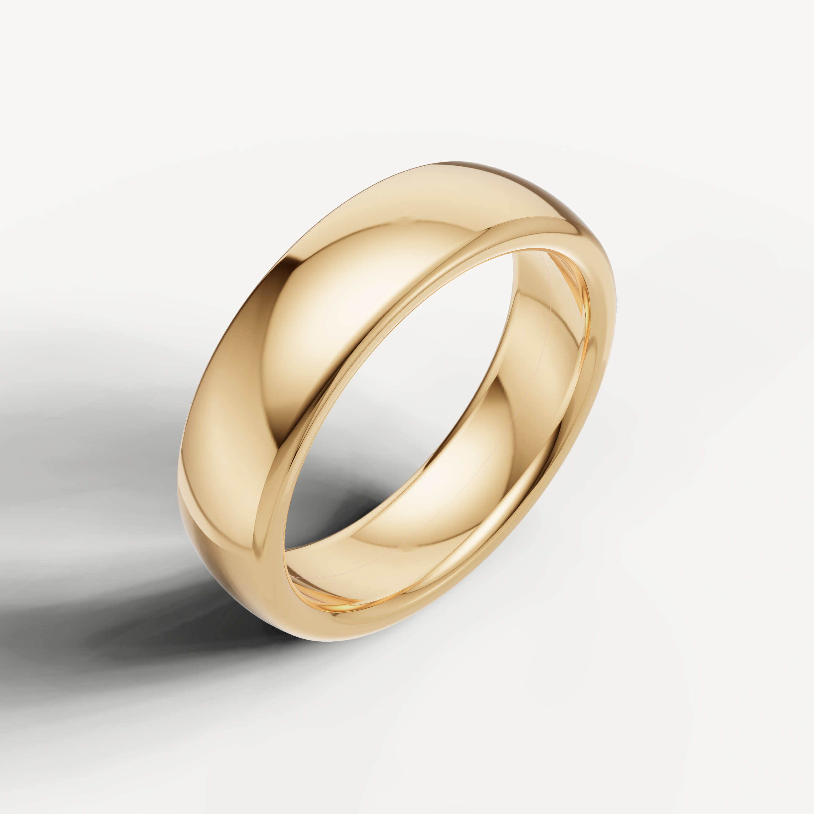 Luxury yellow gold plain wedding band ring for men and women by Raul Diamonds