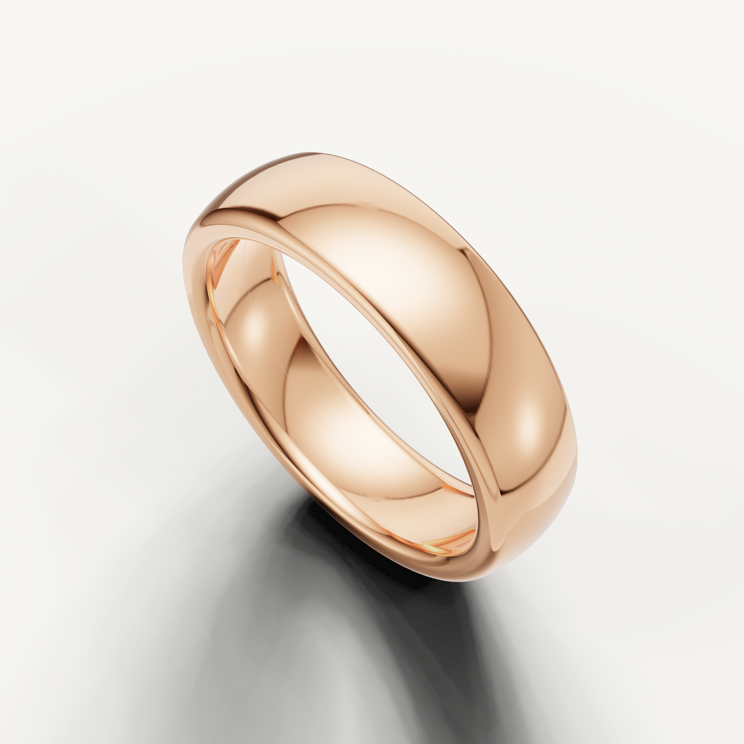 Classic rose gold comfort fit wedding band for everyday elegance