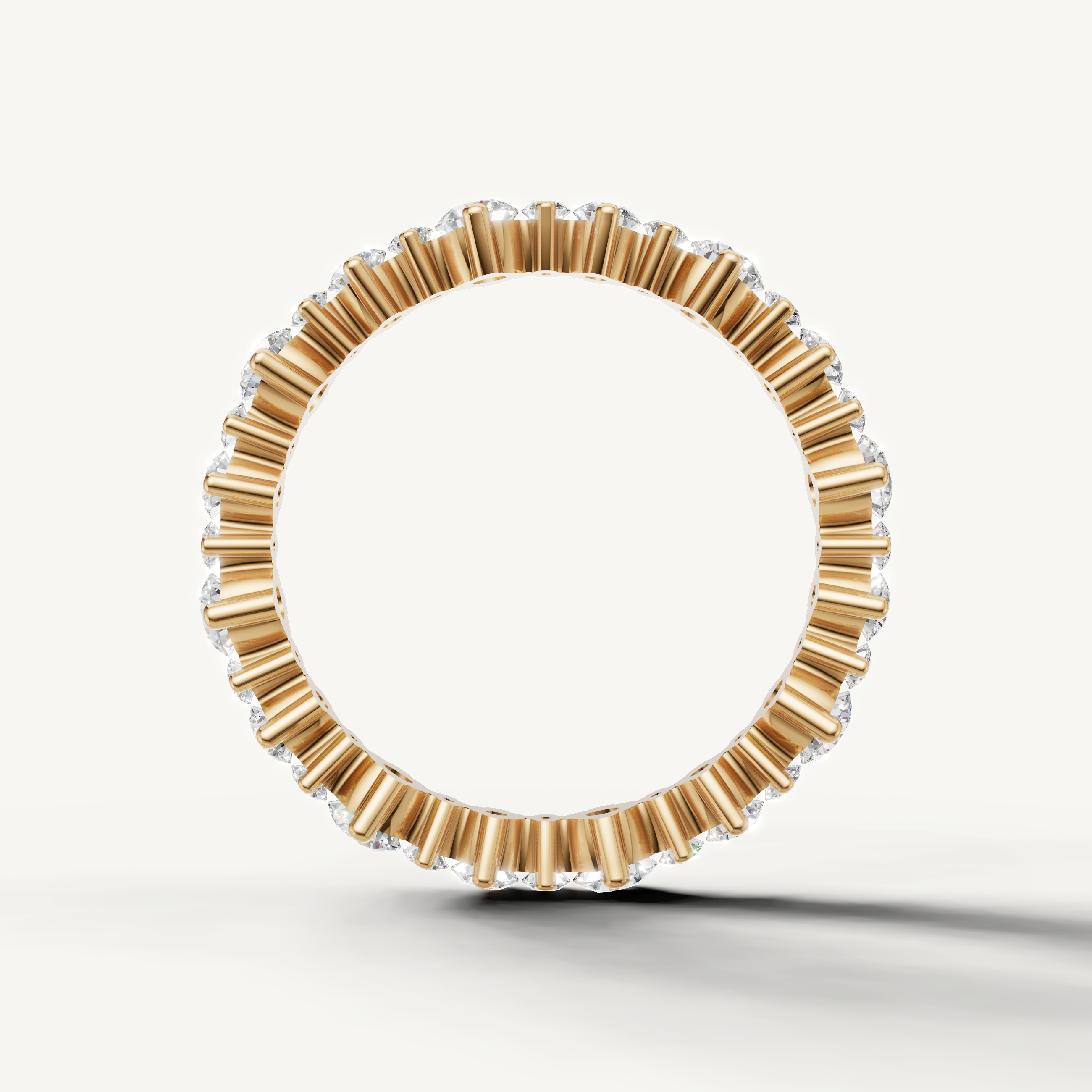 Modern yellow gold diamond wedding band with handcrafted luxury finish by Raul Diamonds