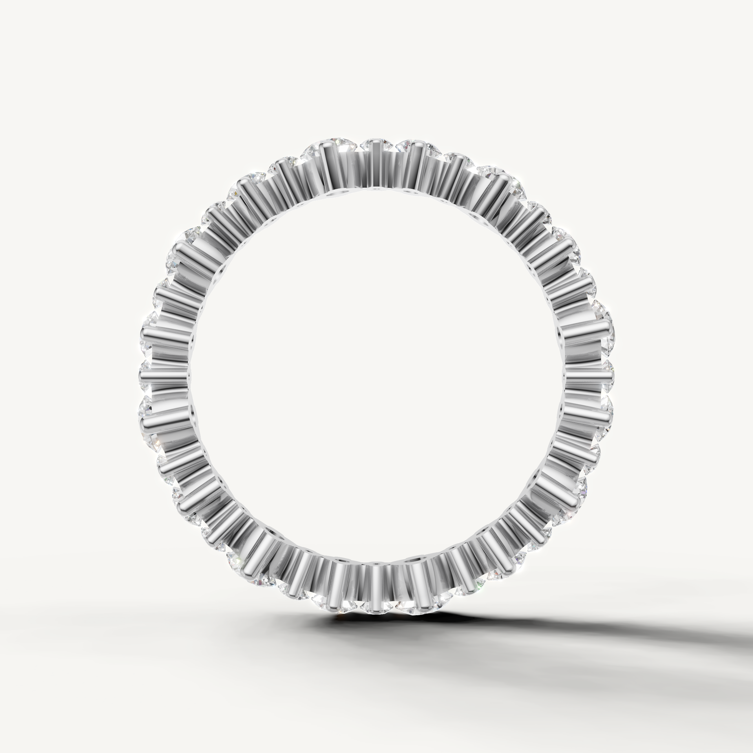 Modern white gold diamond wedding ring with timeless luxury finish