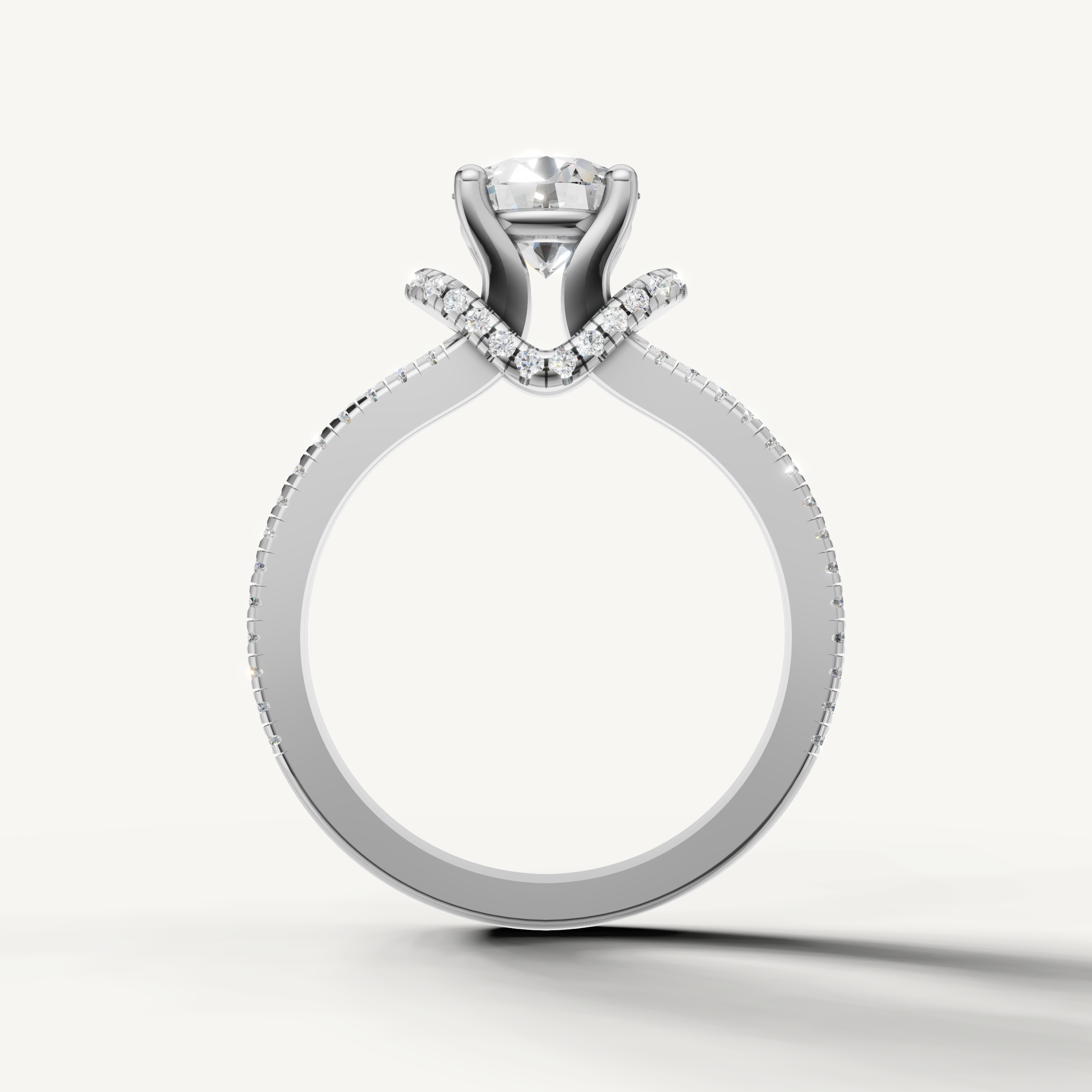 Petite Tapered Solitaire Lab Grown Diamond Engagement Ring in 14K Gold | Raul Diamonds
