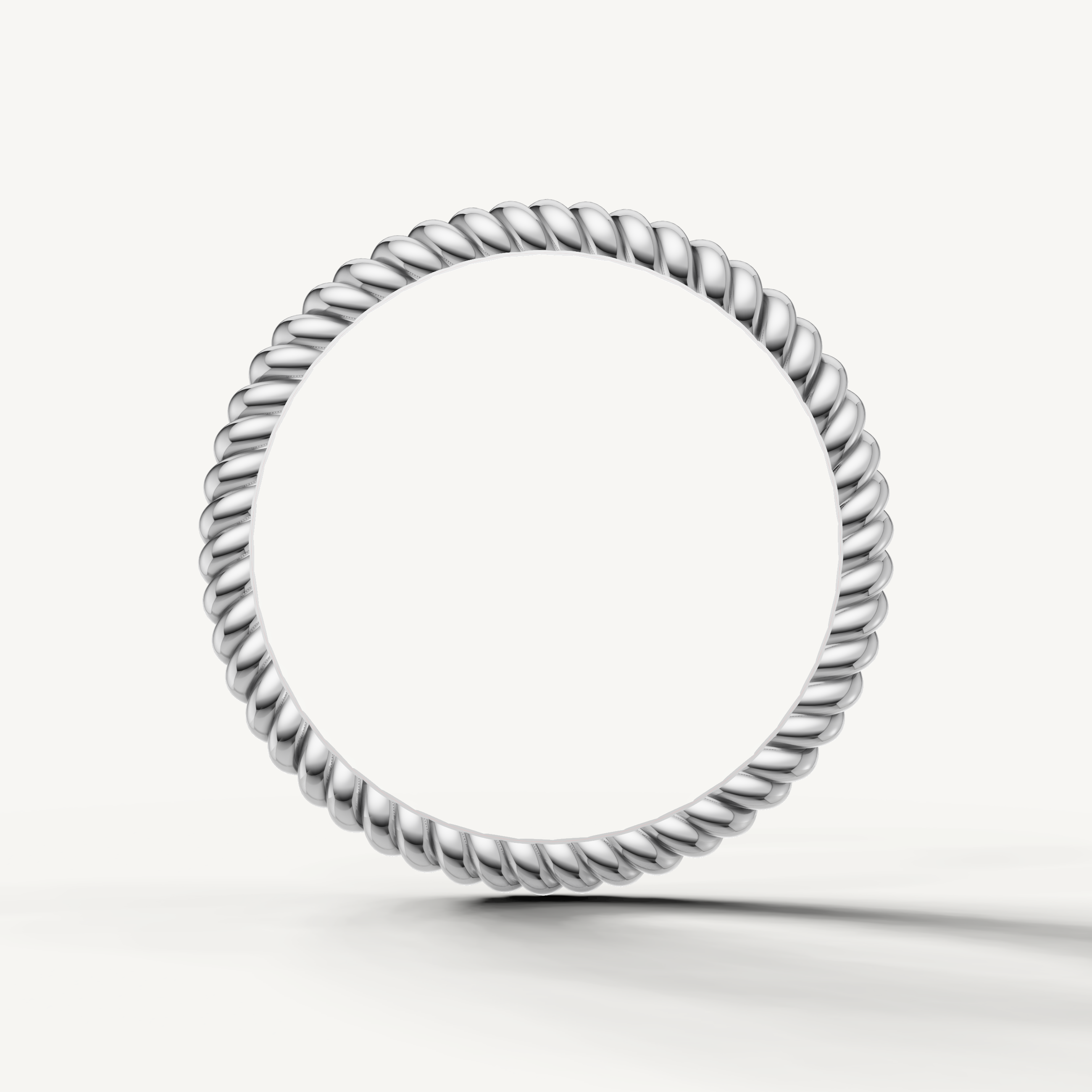 Modern white gold twisted rope wedding ring with timeless design