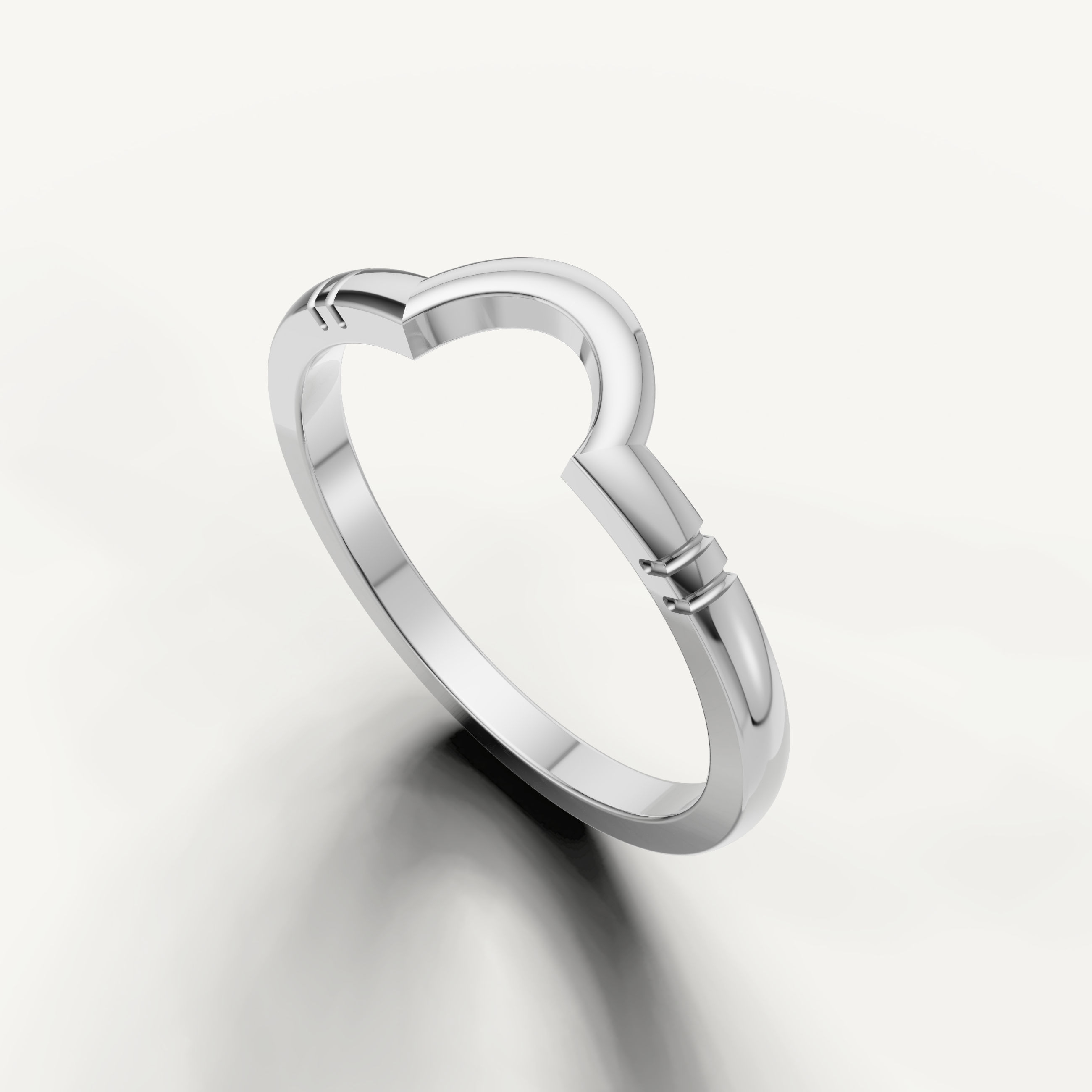 Elegant white gold contemporary wedding band by Raul Diamonds for women