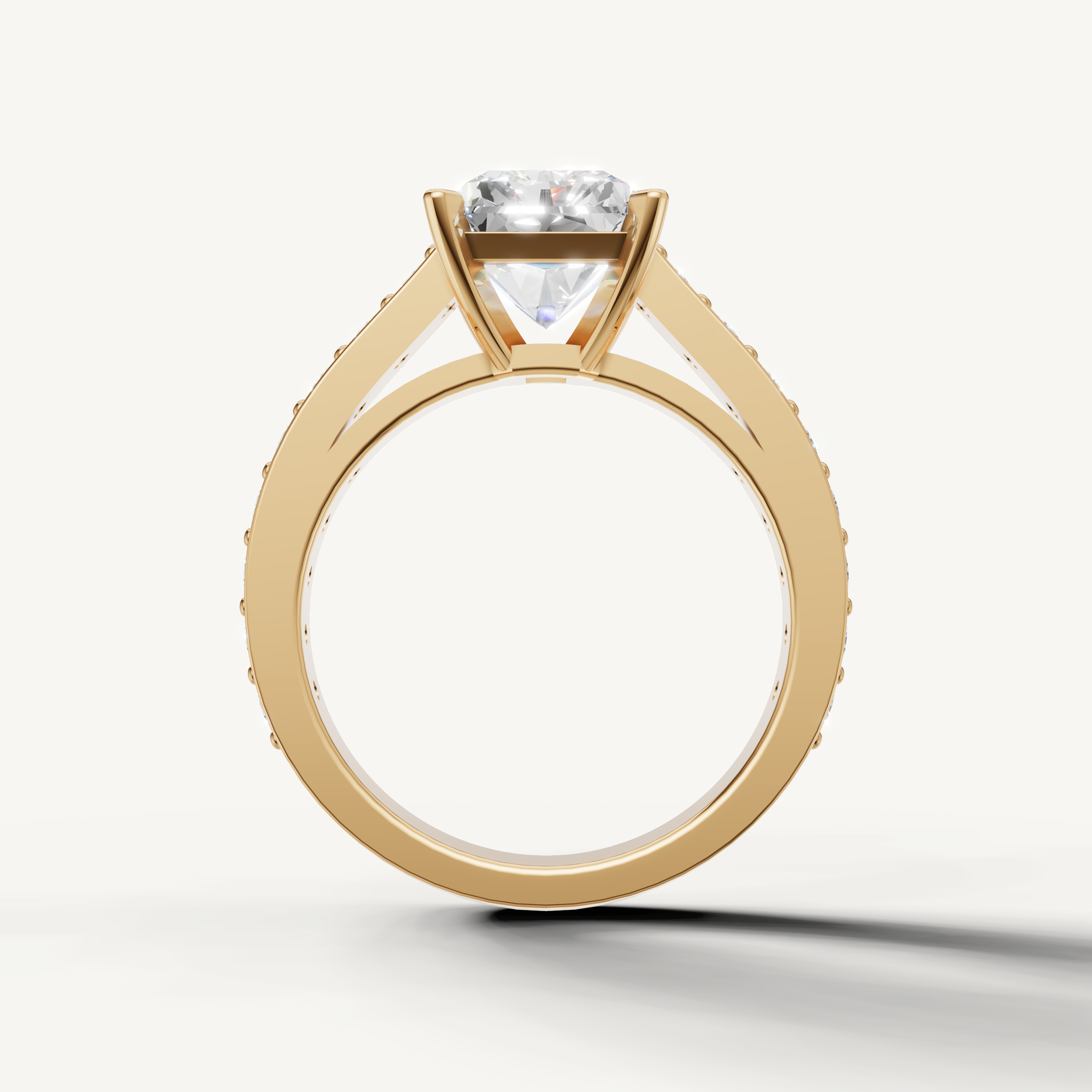 Handmade Yellow Gold Radiant Cut Engagement Ring Raul Diamonds