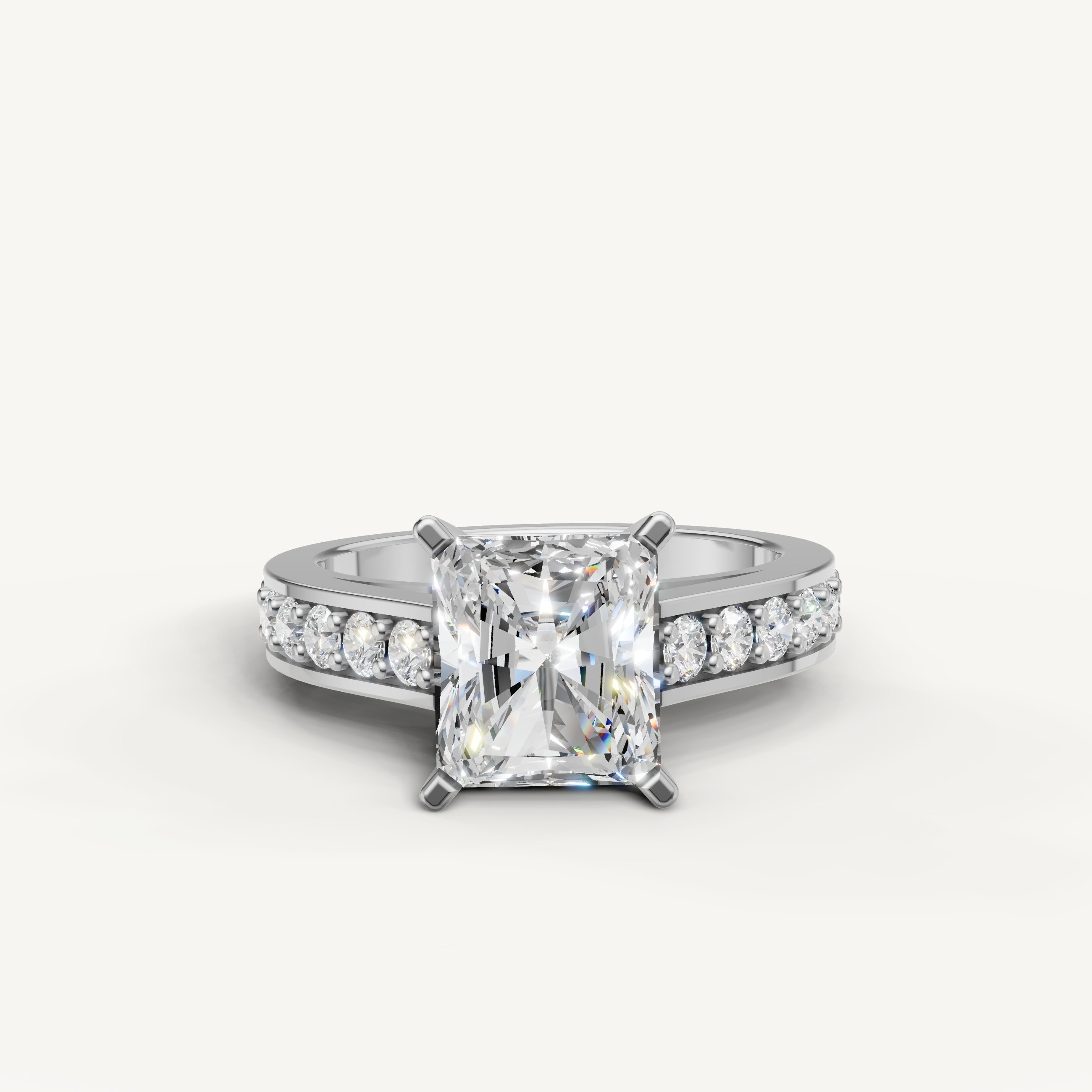 Raul Diamonds White Gold Radiant Diamond Ring