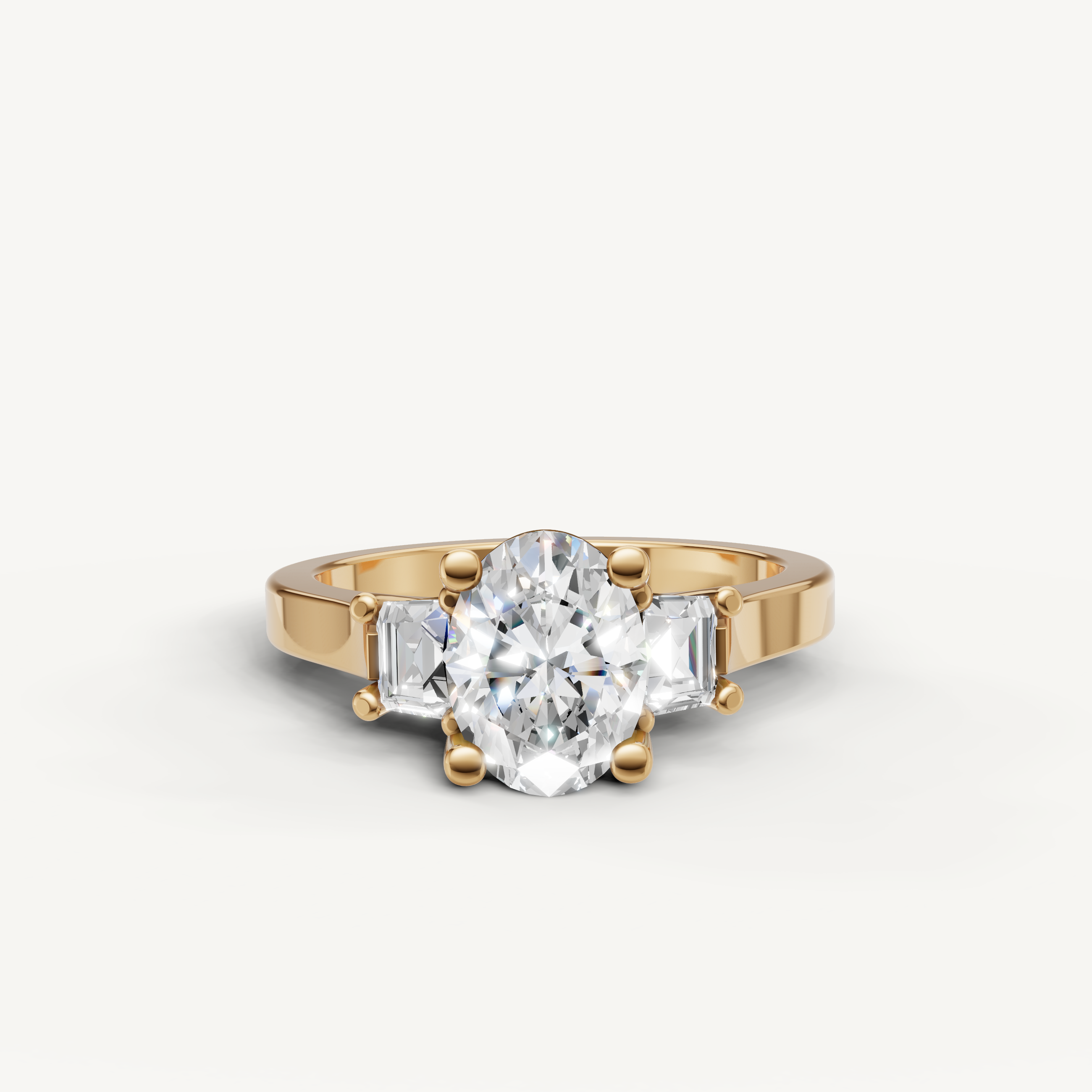 Raul Diamonds Yellow Gold Oval Diamond Engagement Ring