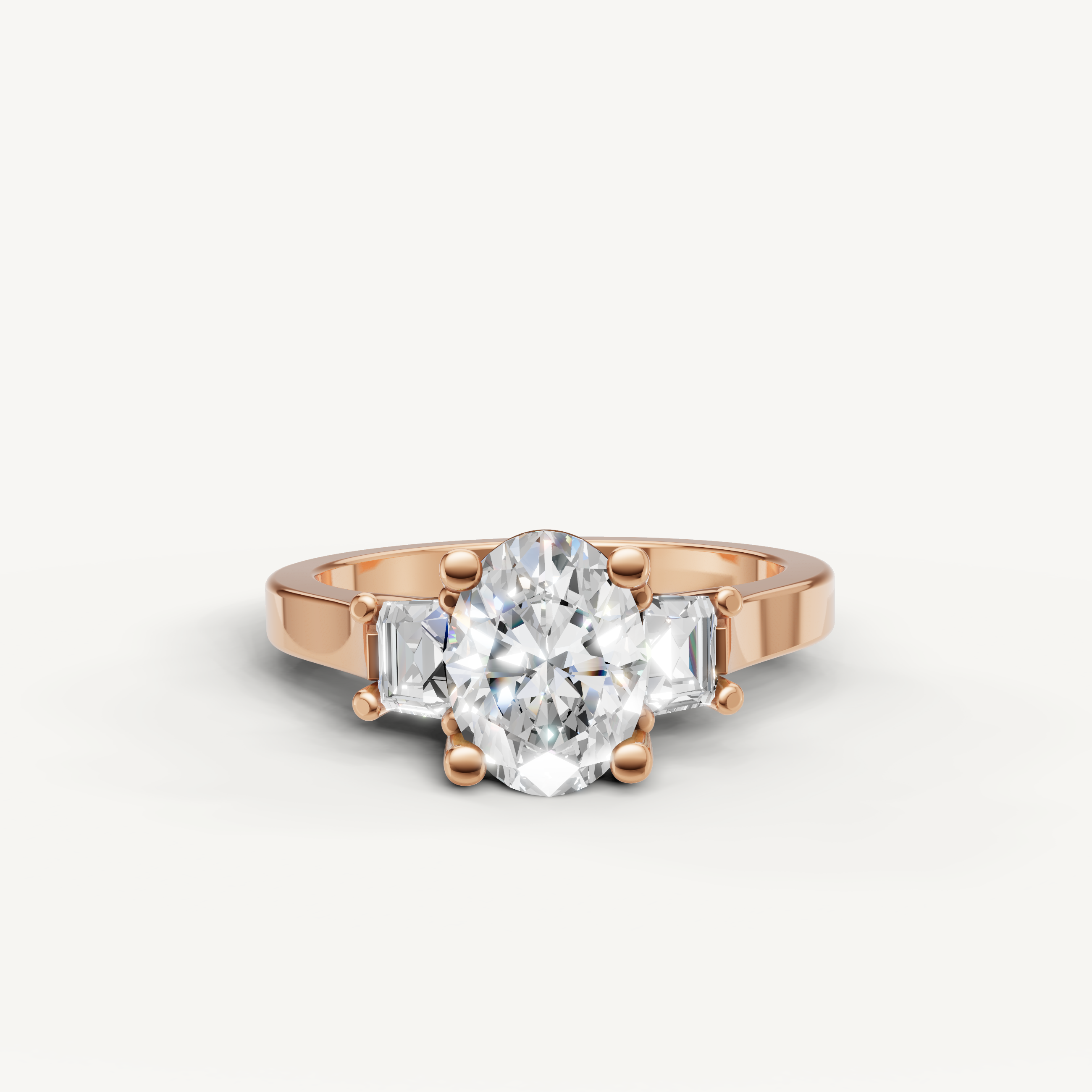 Raul Diamonds Rose Gold Oval Diamond Engagement Ring