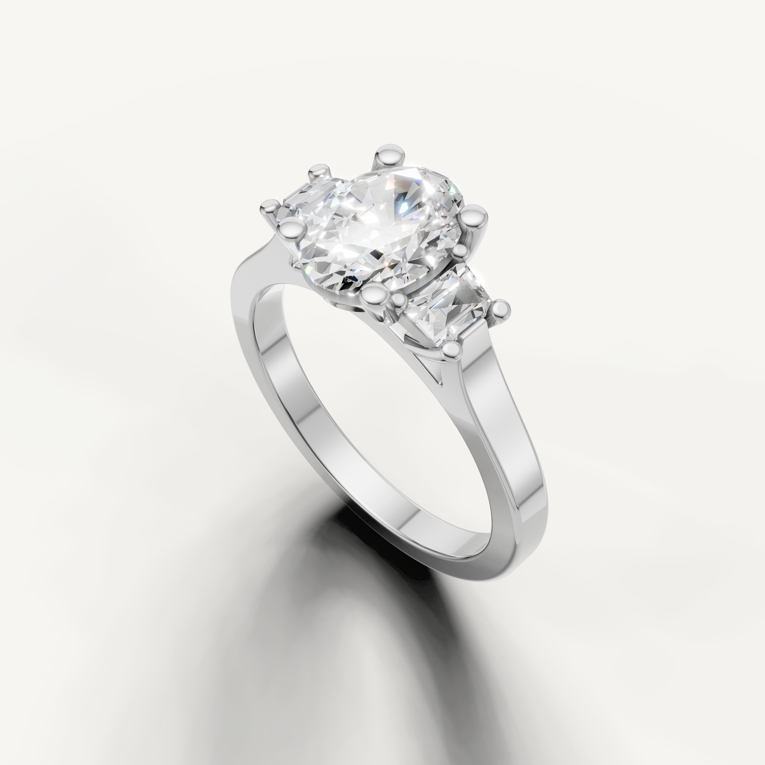 Elegant White Gold Oval Diamond Ring by Raul Diamonds