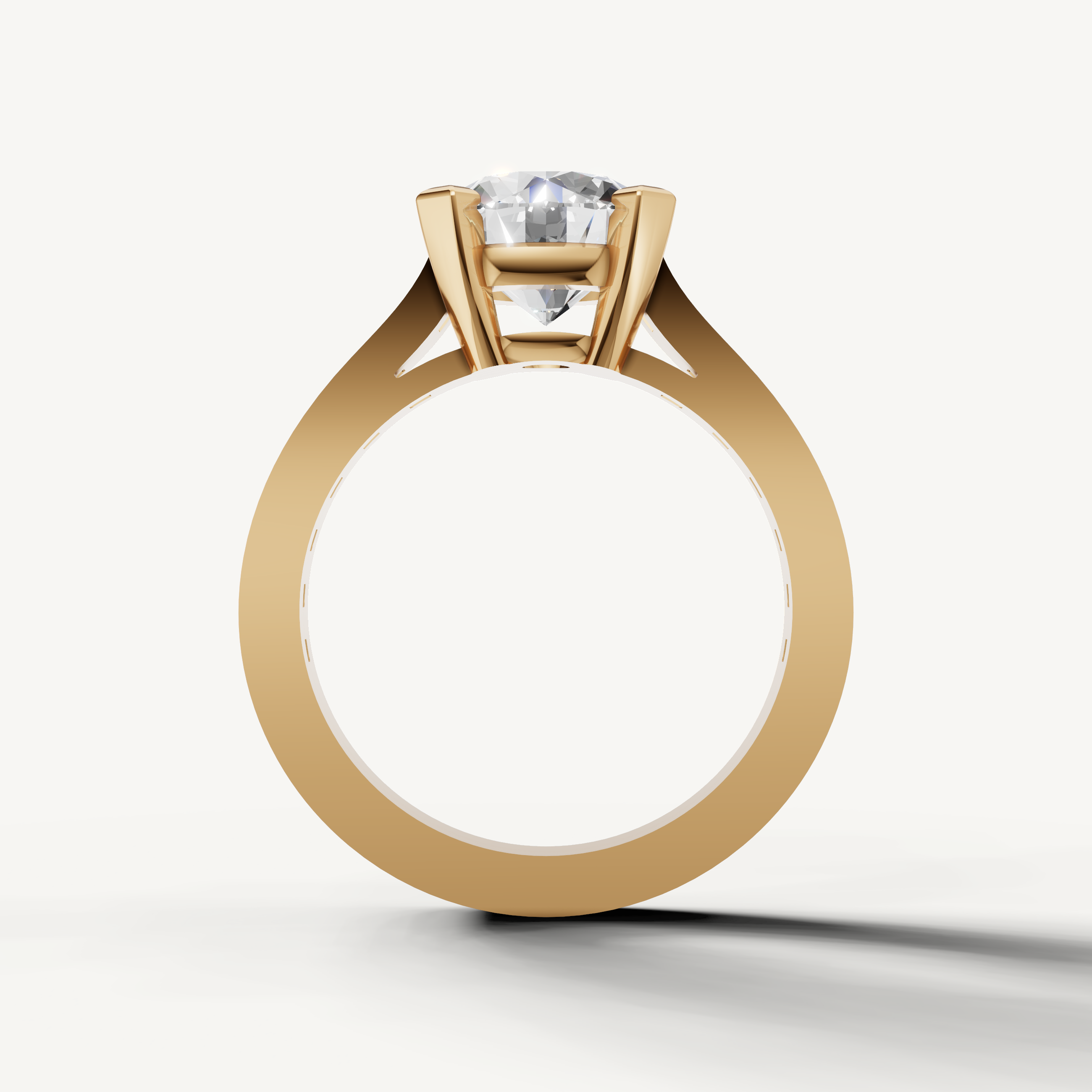 Elegant Yellow Gold Round Engagement Ring for Women