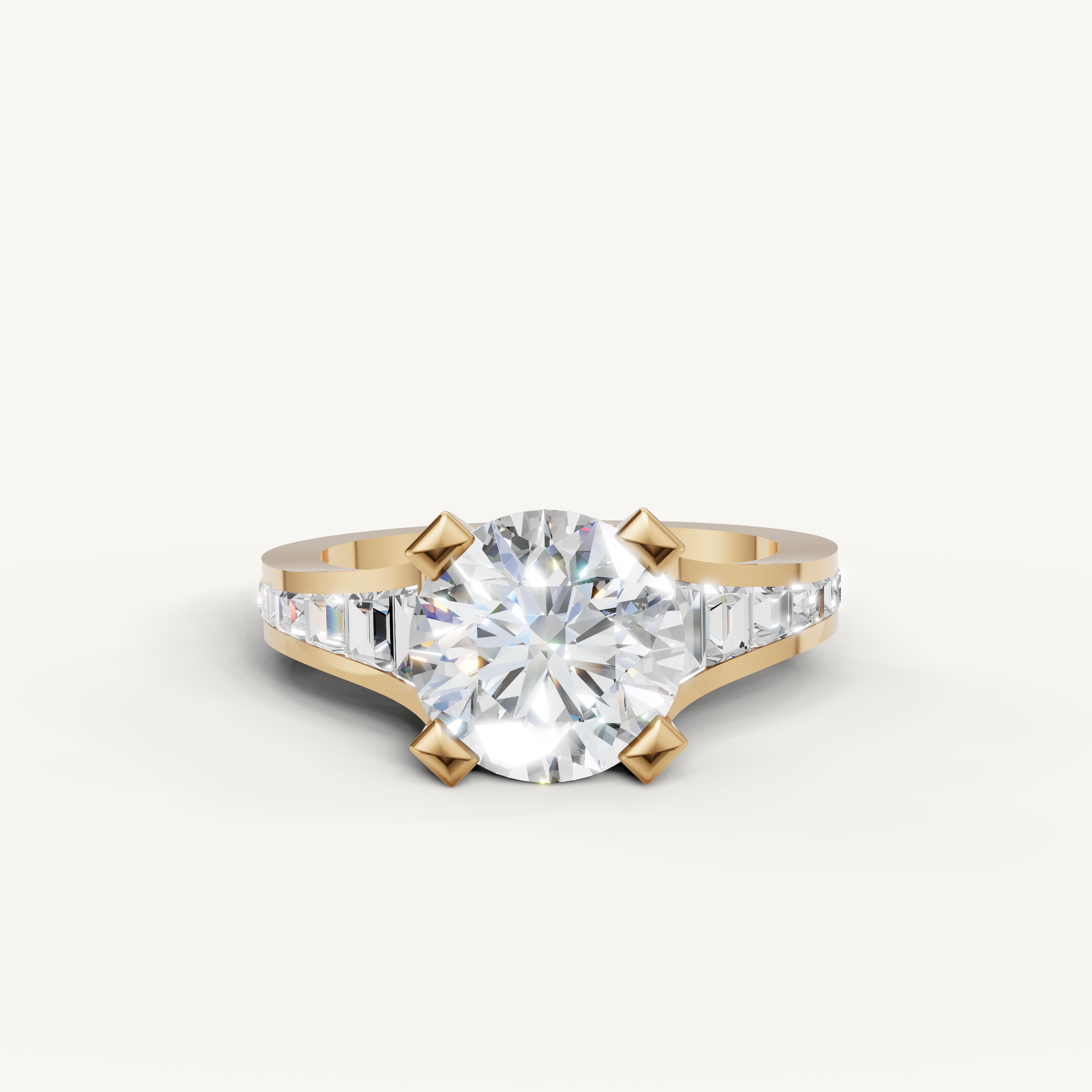 Raul Diamonds Yellow Gold Round Diamond Engagement Ring