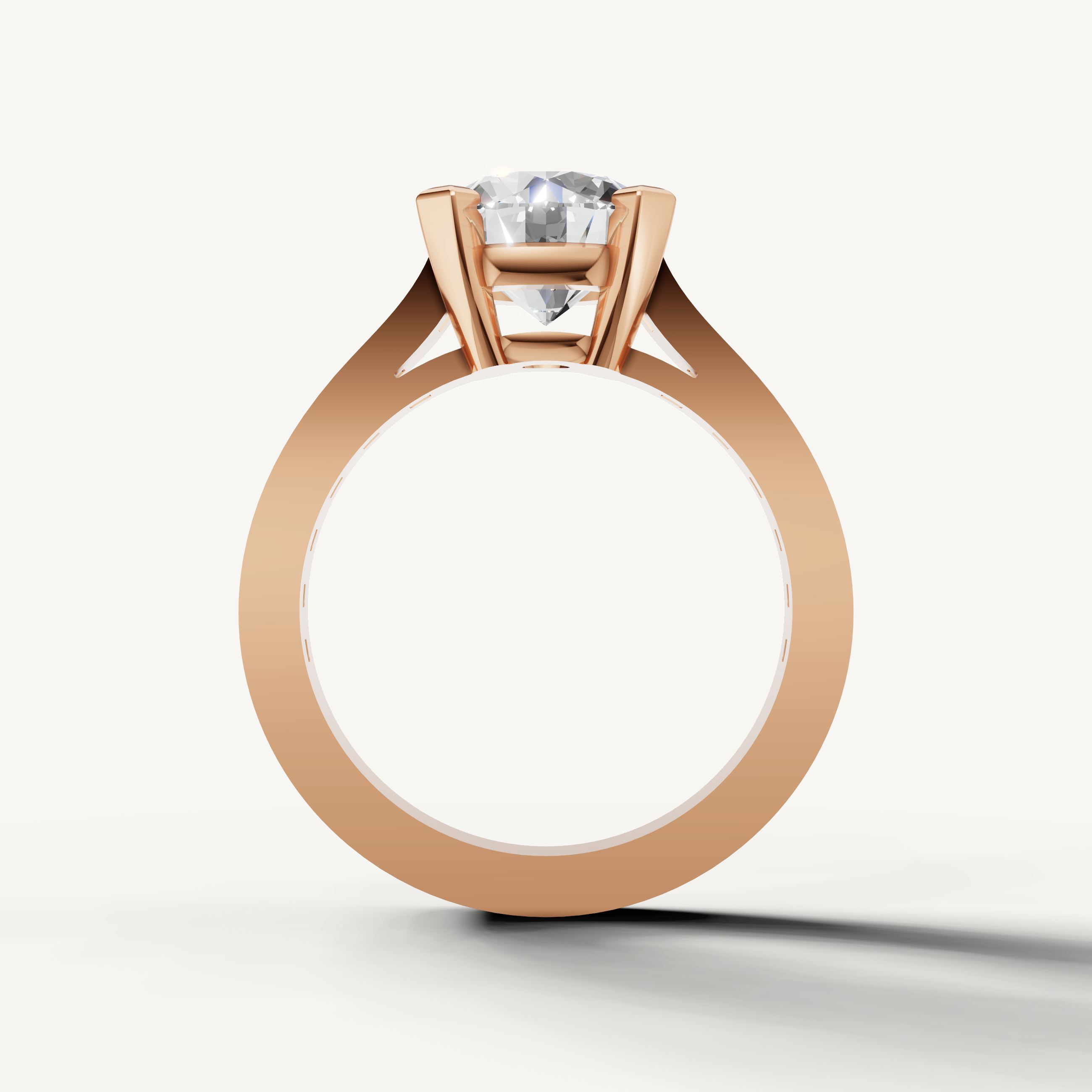 Luxury Rose Gold Round Engagement Ring for Women