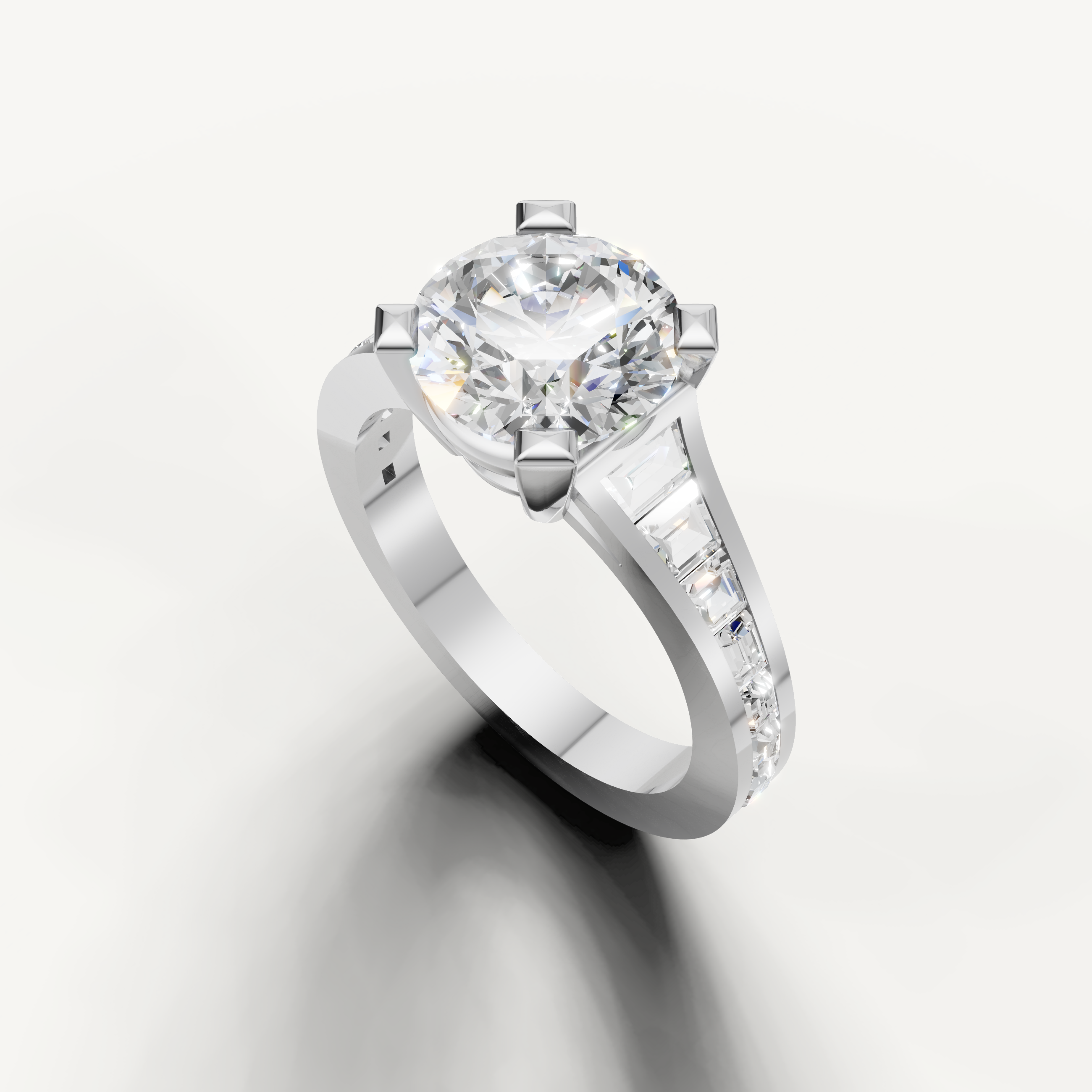Elegant White Gold Round Diamond Ring by Raul Diamonds
