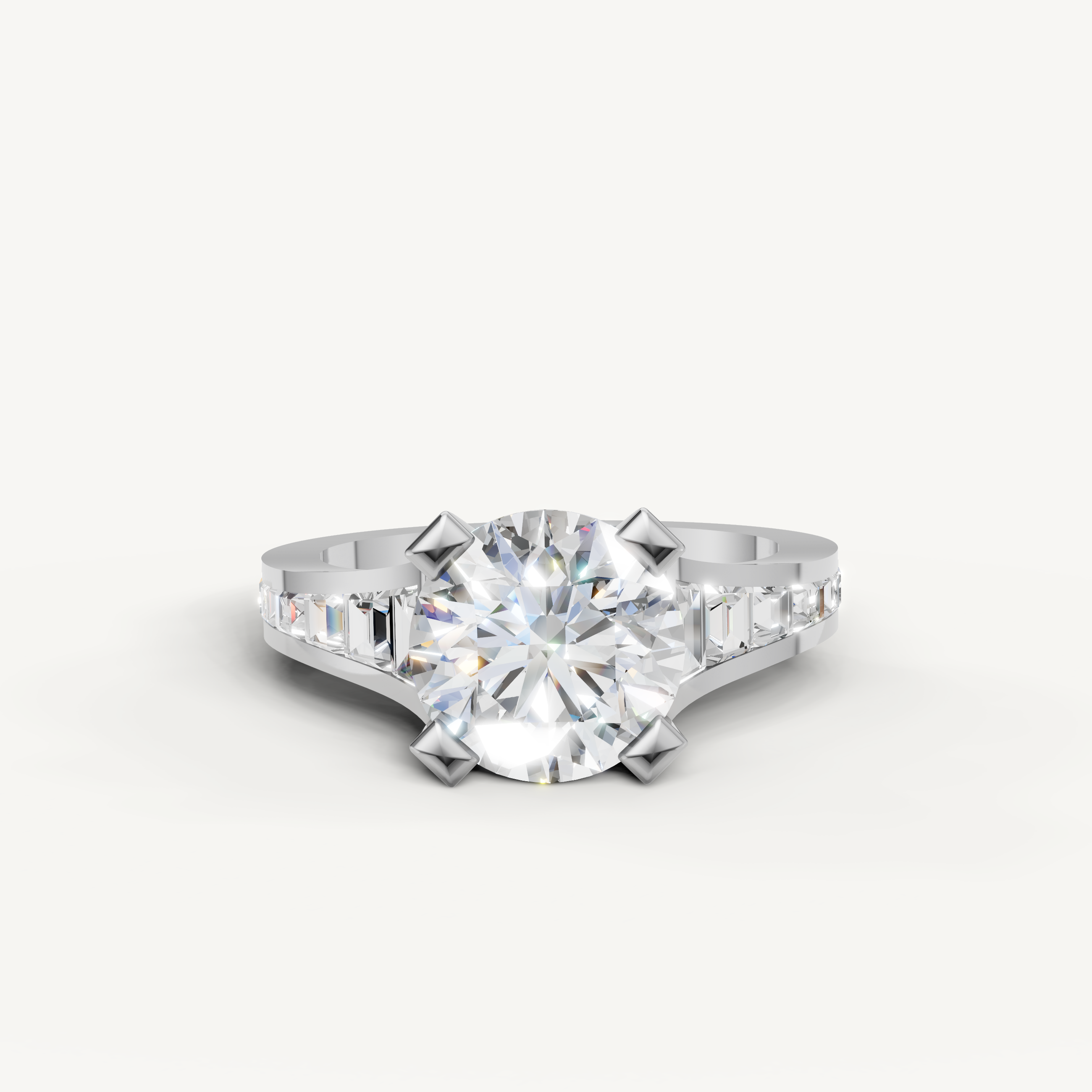 Raul Diamonds White Gold Round Diamond Engagement Ring