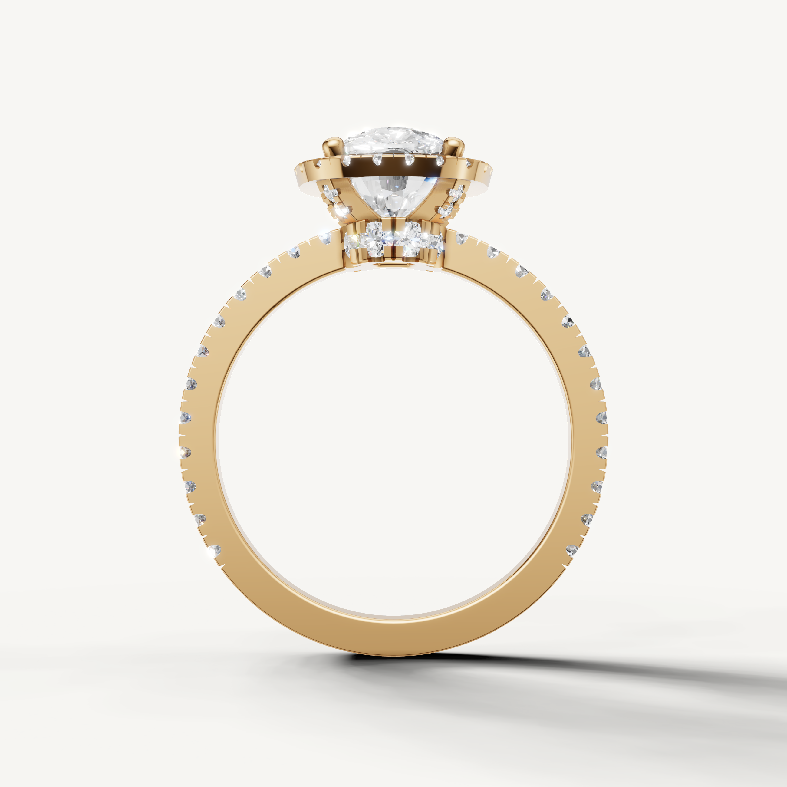 Elegant Yellow Gold Cushion Cut Engagement Ring