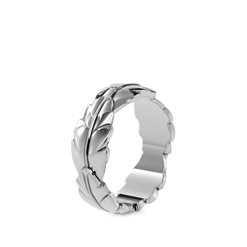 Nature-Inspired Laurel Leaf Gold Wedding Band | Lab Grown Jewelry