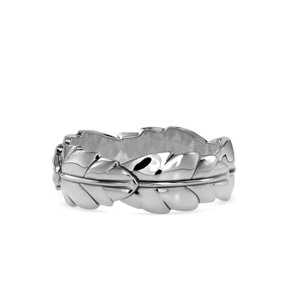 Nature-Inspired Laurel Leaf Gold Wedding Band | Lab Grown Jewelry
