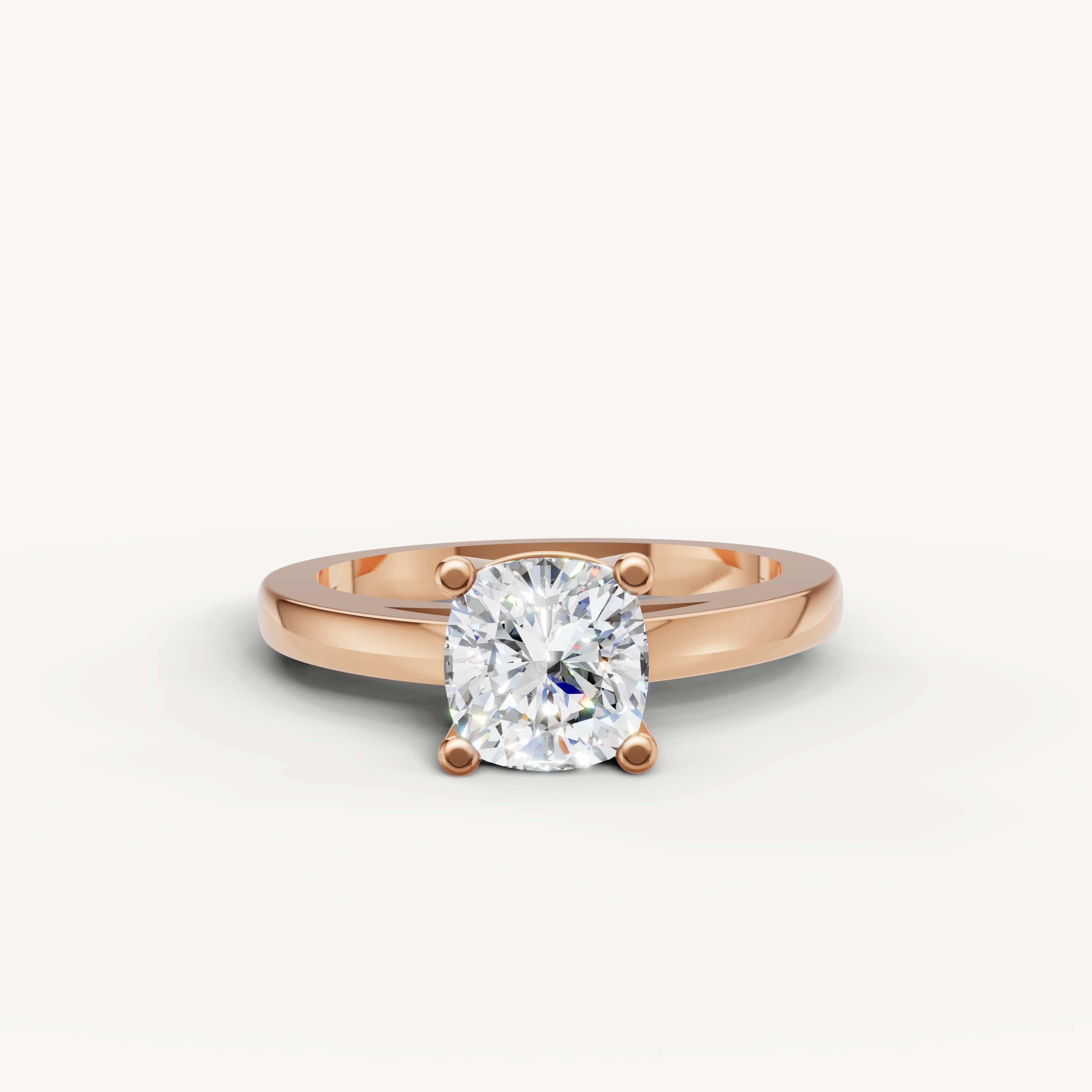 Raul Diamonds rose gold cushion cut solitaire diamond engagement ring