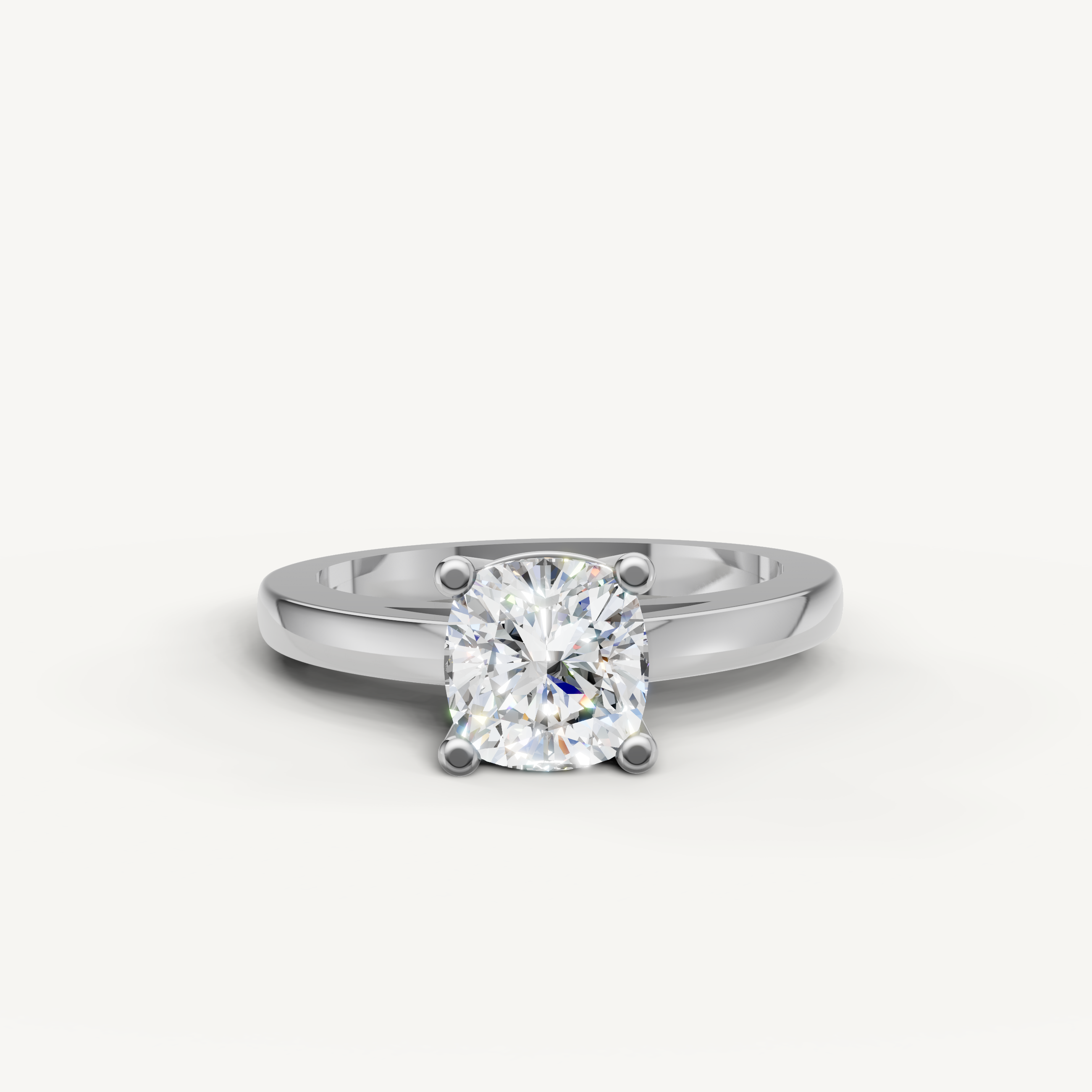 Raul Diamonds white gold cushion cut diamond solitaire engagement ring