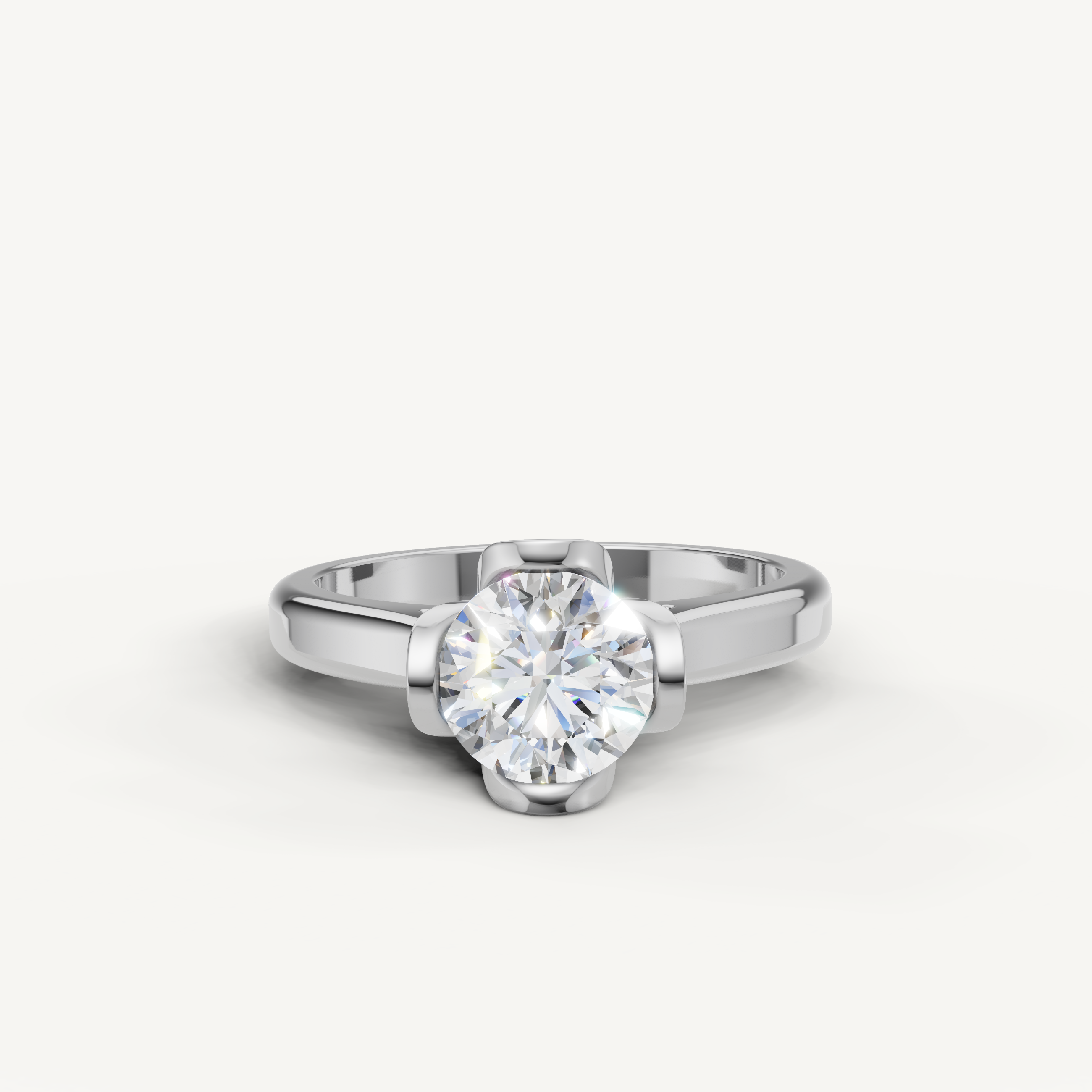 Raul Diamonds white gold round solitaire diamond engagement ring