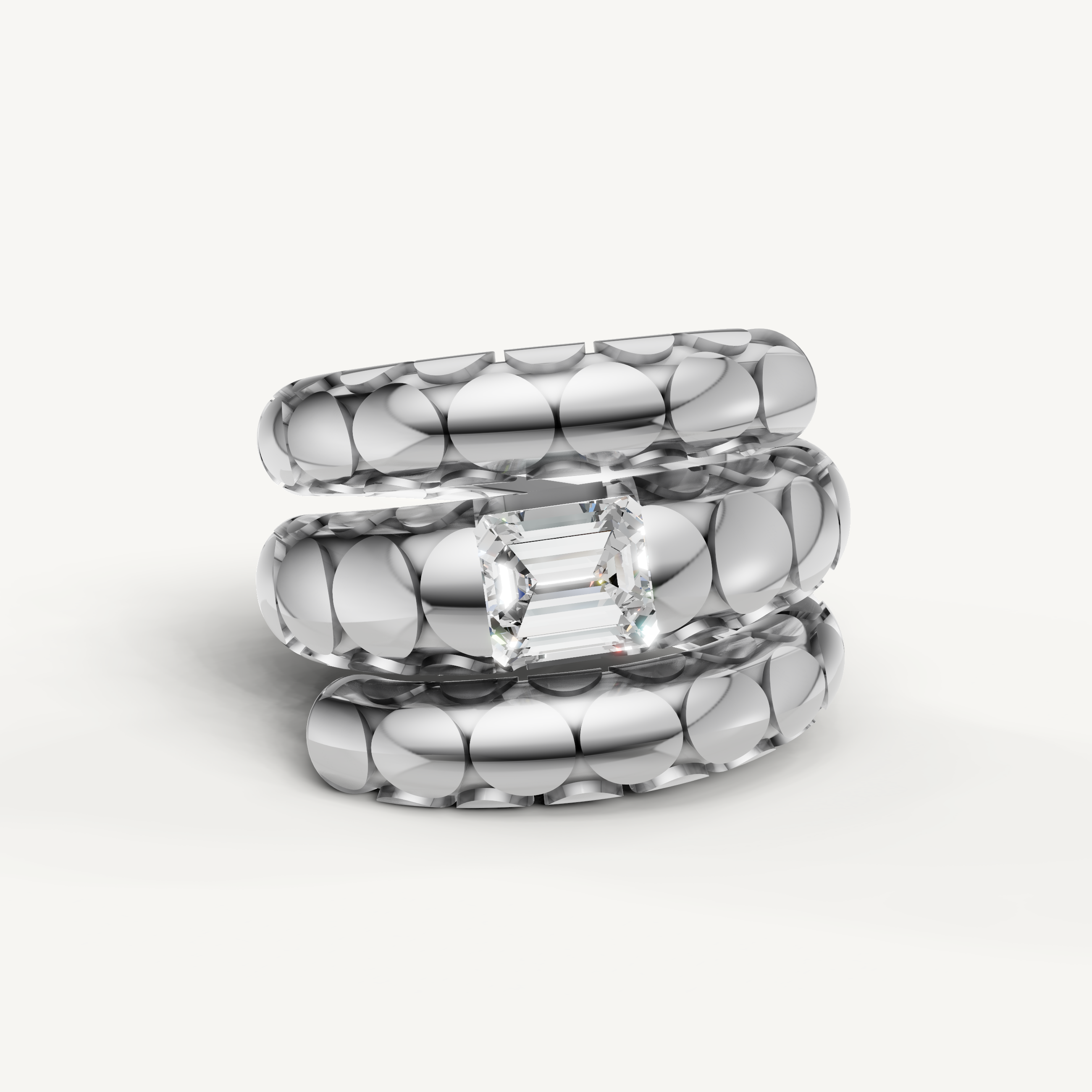 Raul Diamonds Designer Emerald Cut Statement Ring for Women