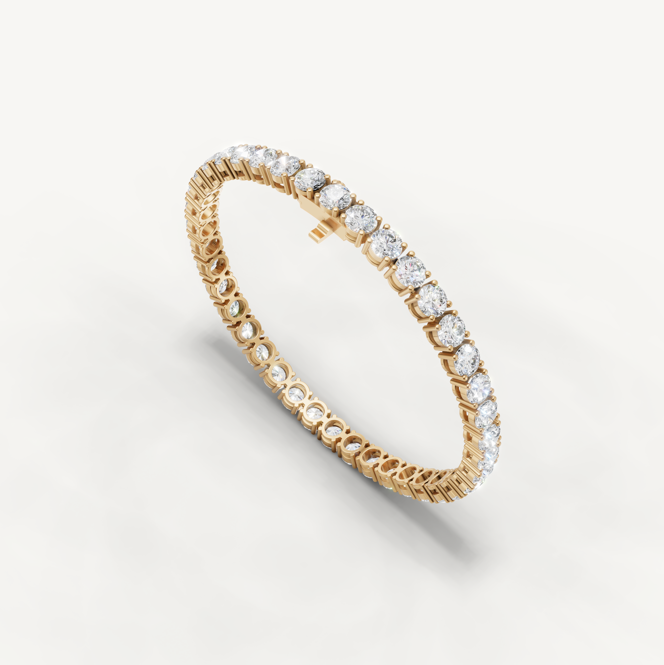 Elegant 10 Carat Diamond Tennis Bracelet for Women in Yellow Gold by Raul Diamonds