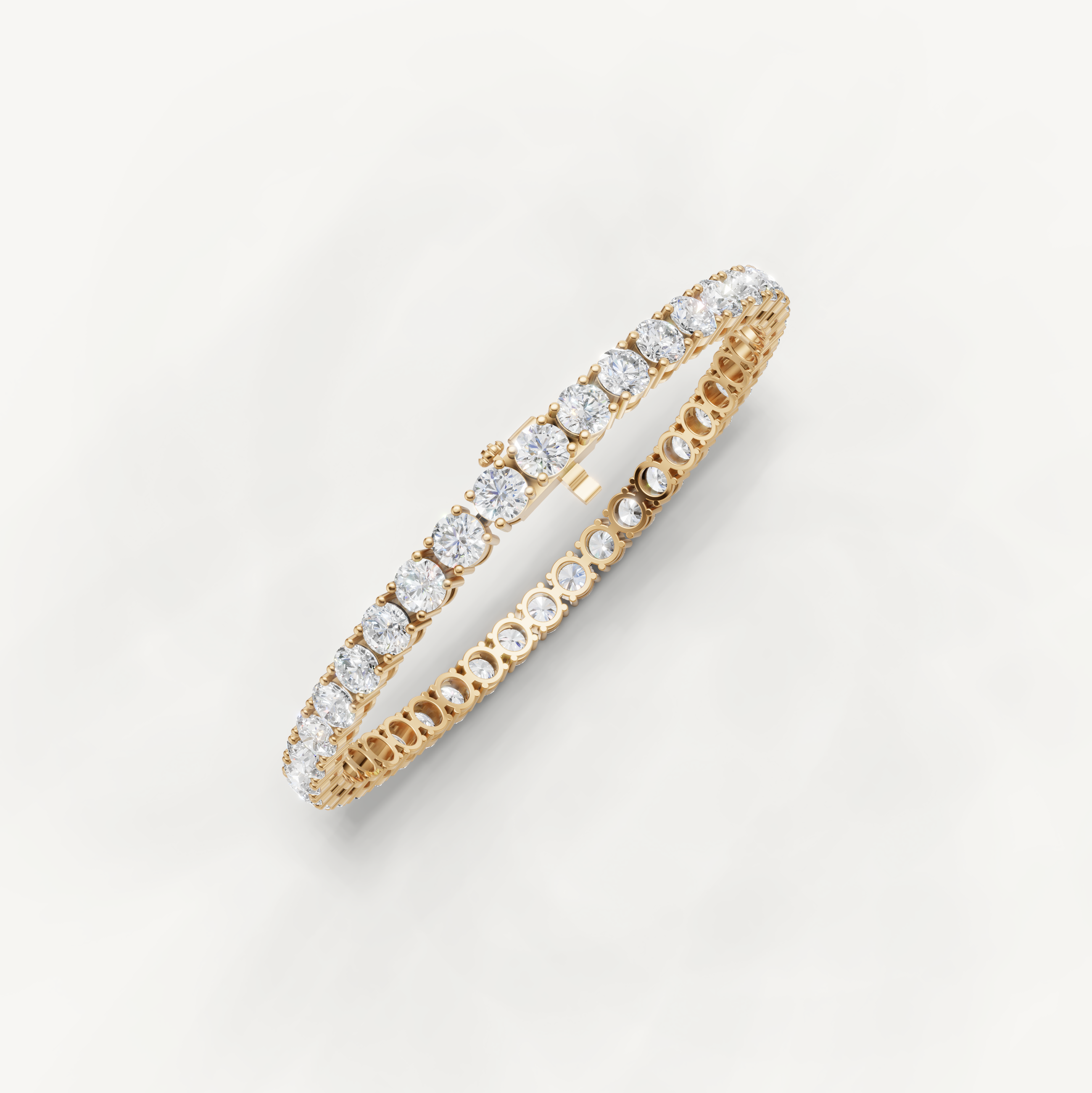 Classic Yellow Gold Tennis Bracelet with Lab Grown Diamonds by Raul Diamonds