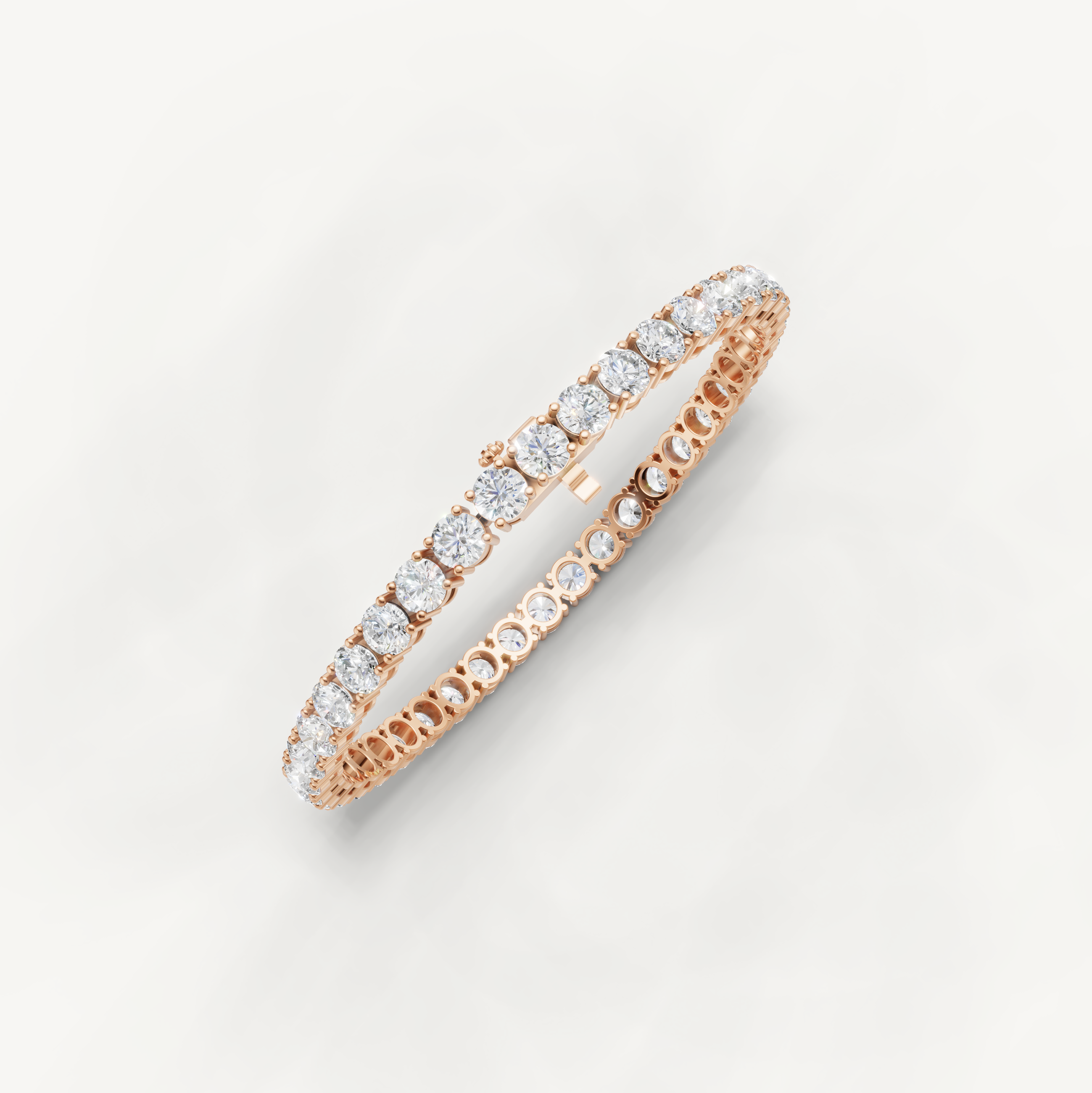 Elegant 10 Carat Tennis Bracelet in Rose Gold by Raul Diamonds