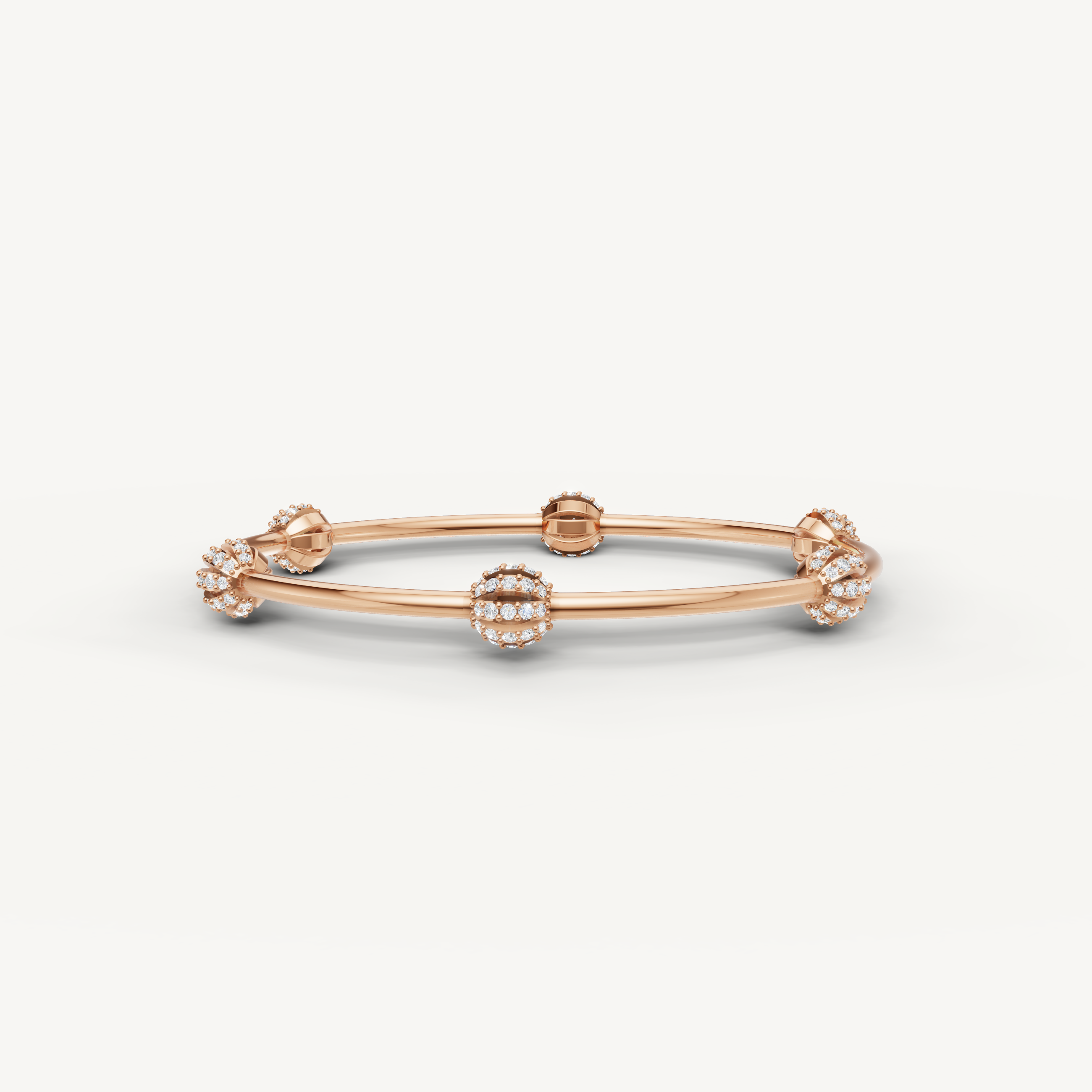 Raul Diamonds rose gold diamond bangle bracelet with floral cluster detailing