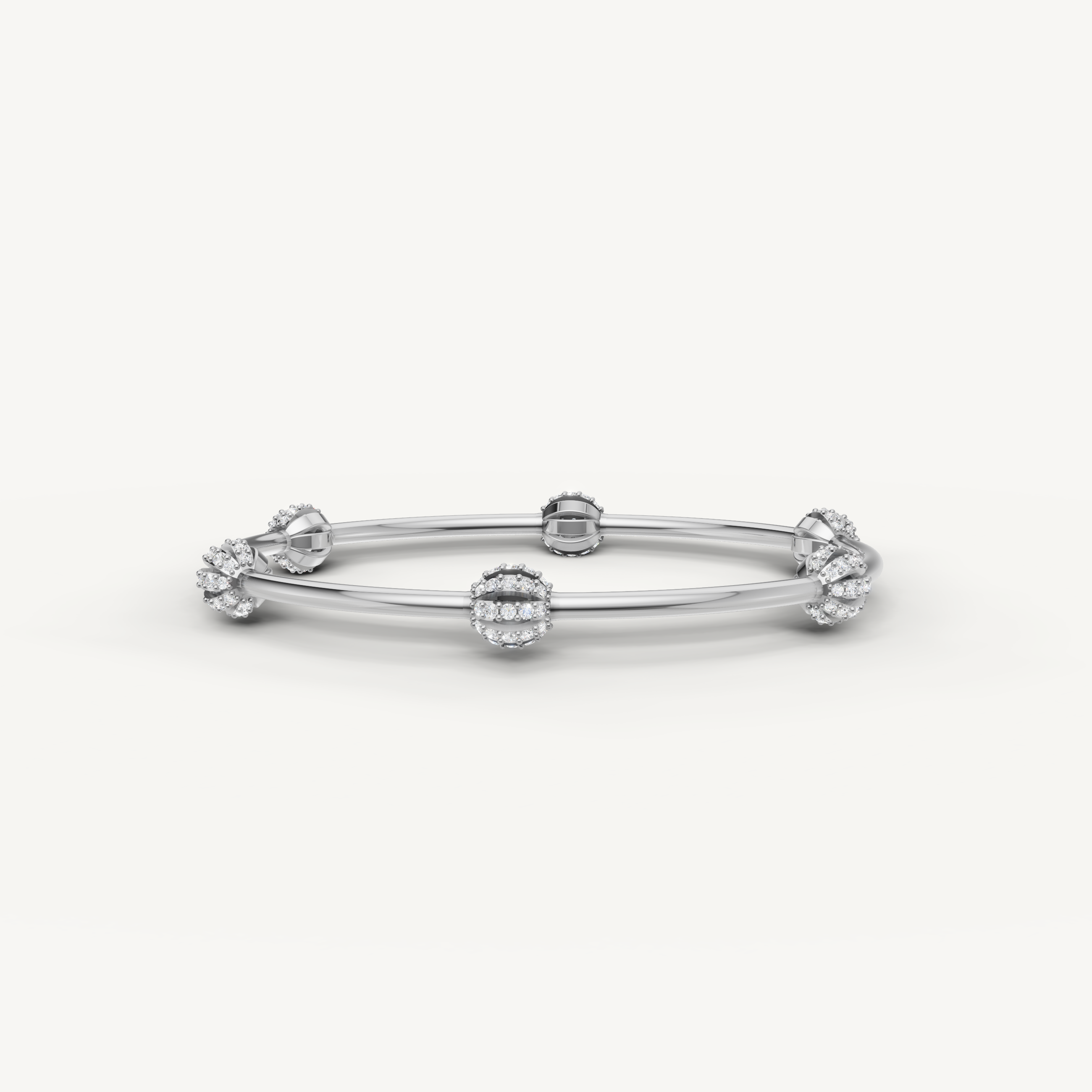 Raul Diamonds white gold diamond bangle bracelet with floral inspired design