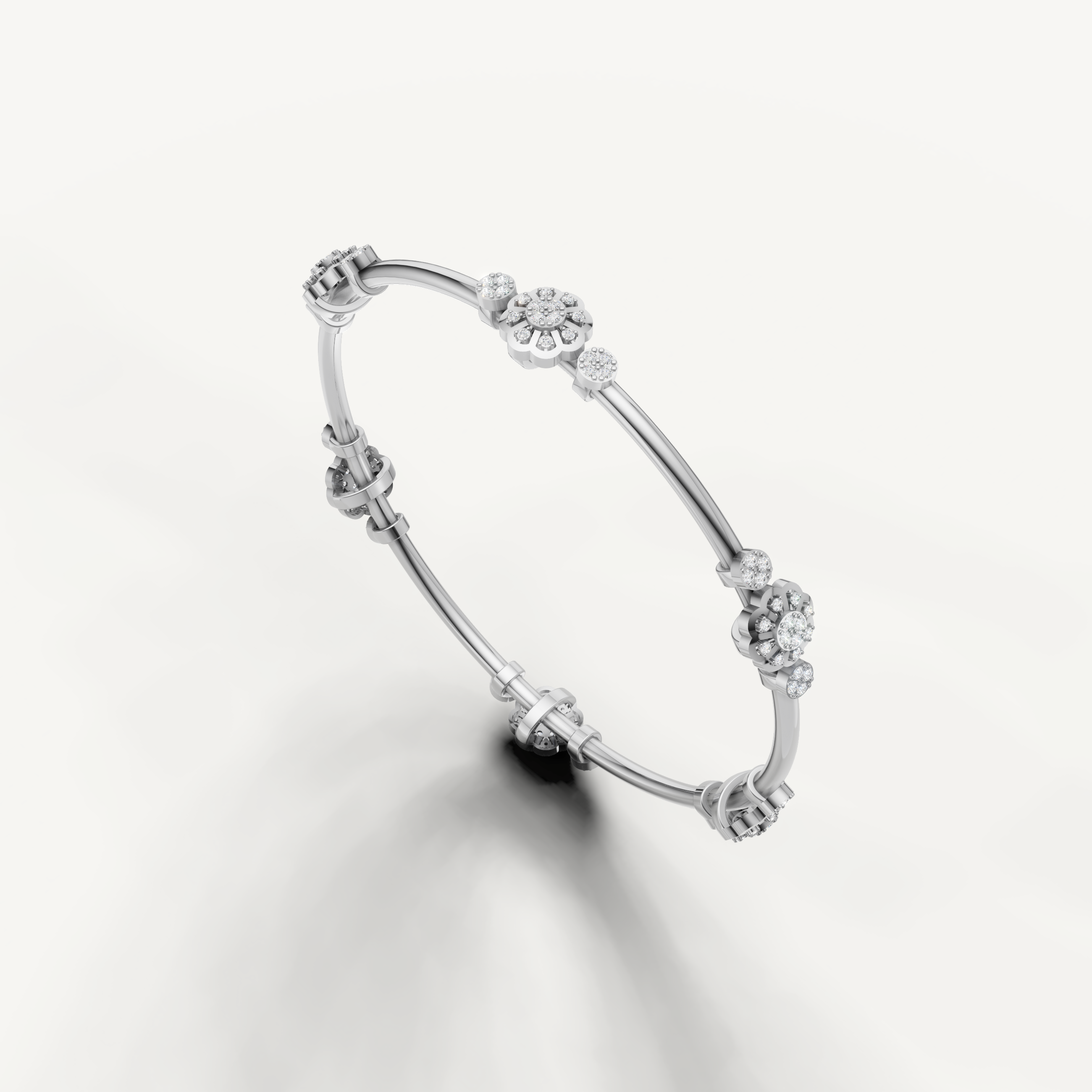 White gold designer diamond bracelet for bridal jewelry collection