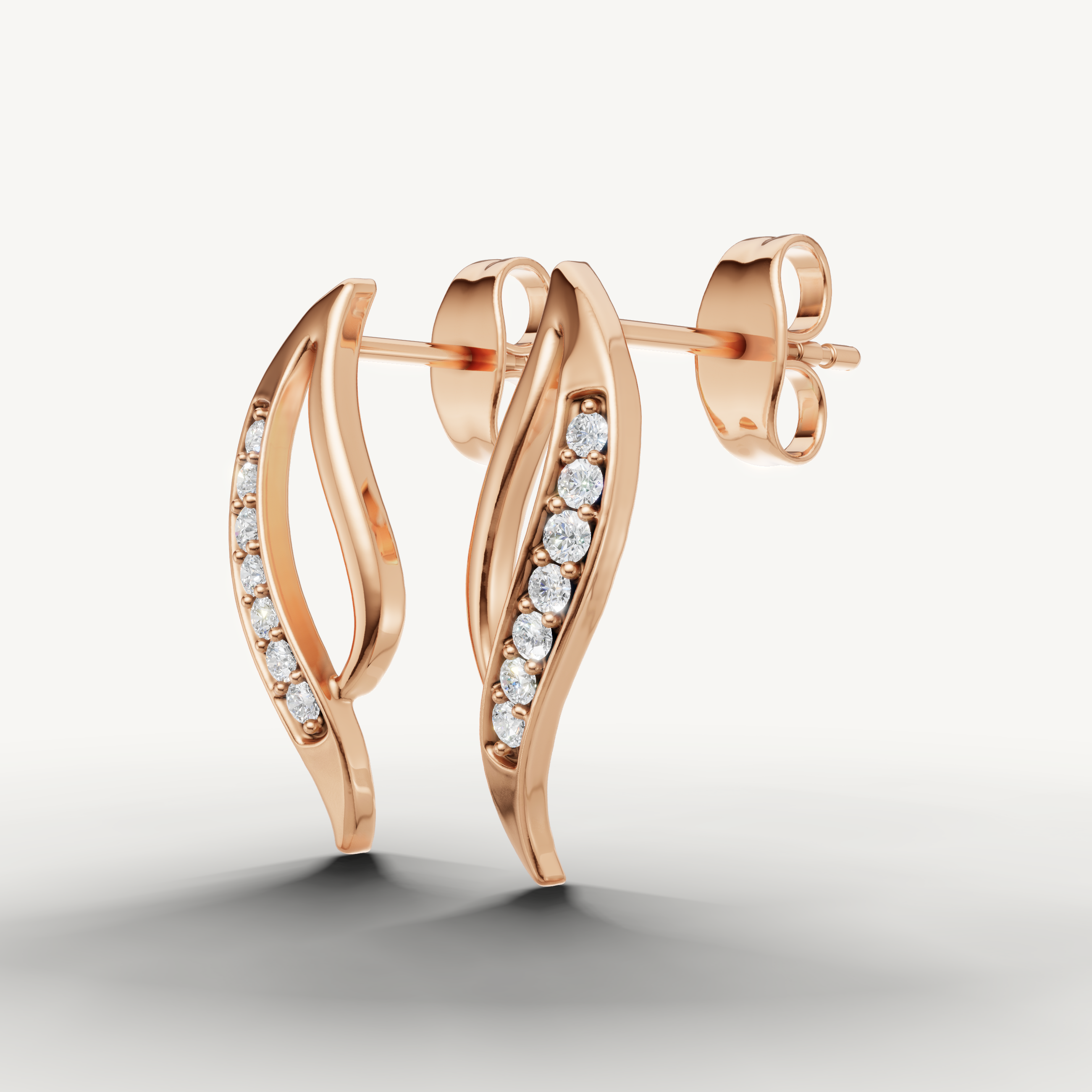 Raul Diamonds rose gold contemporary diamond earrings with refined craftsmanship
