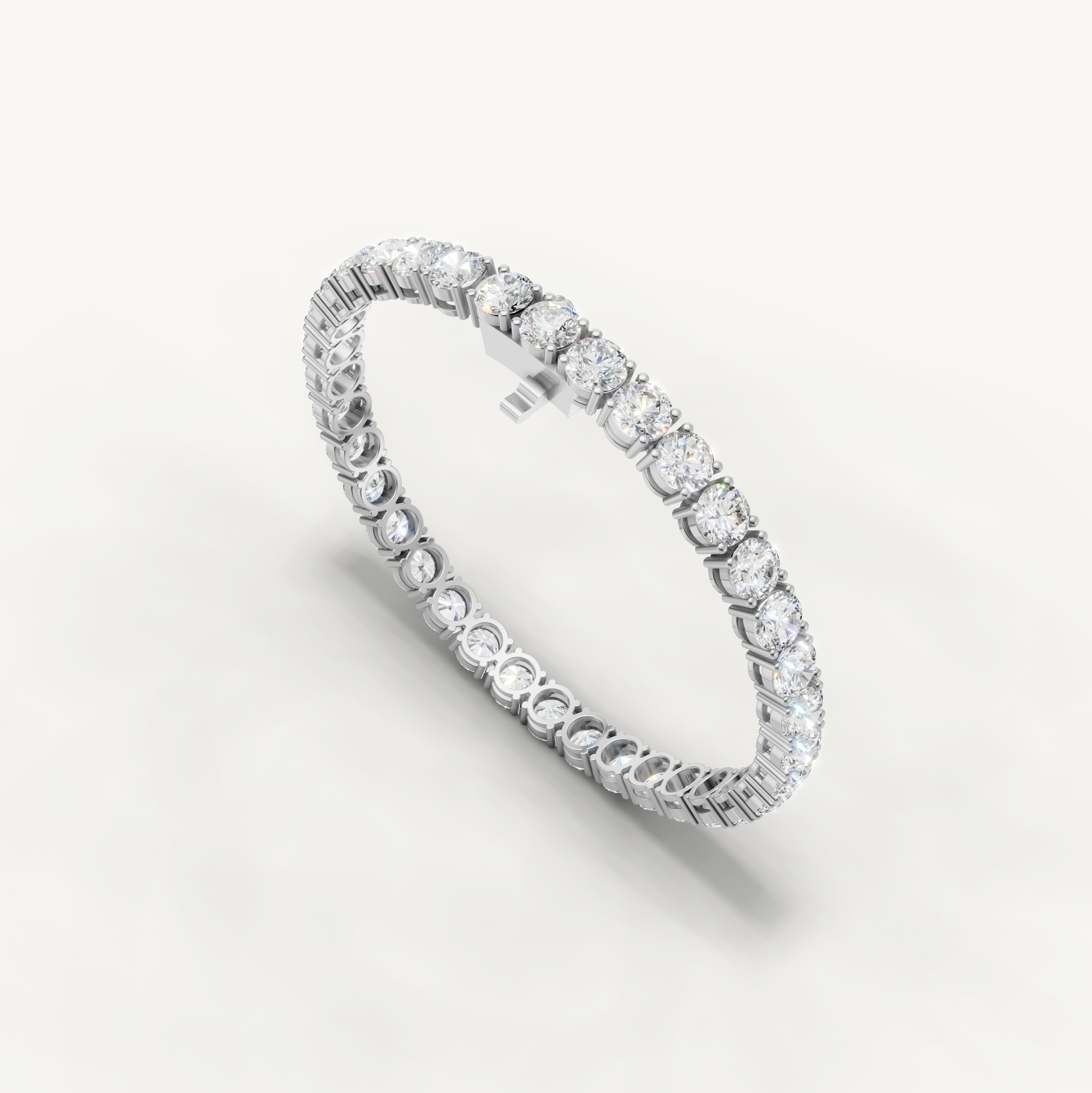 Classic 14 Carat Diamond Tennis Bracelet for Women in White Gold by Raul Diamonds