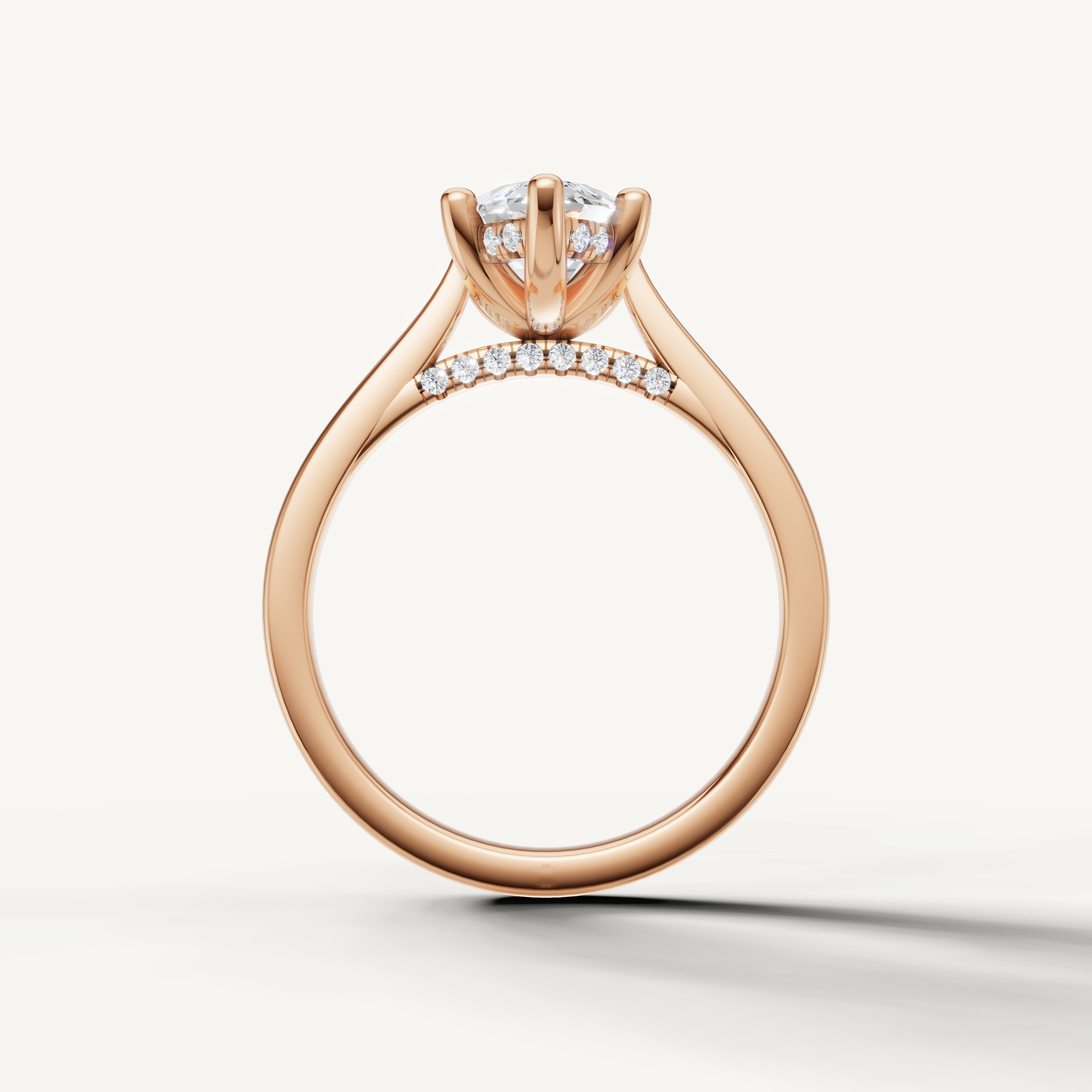 marquise lab grown diamond solitaire ring with refined elegance in 14k rose gold
