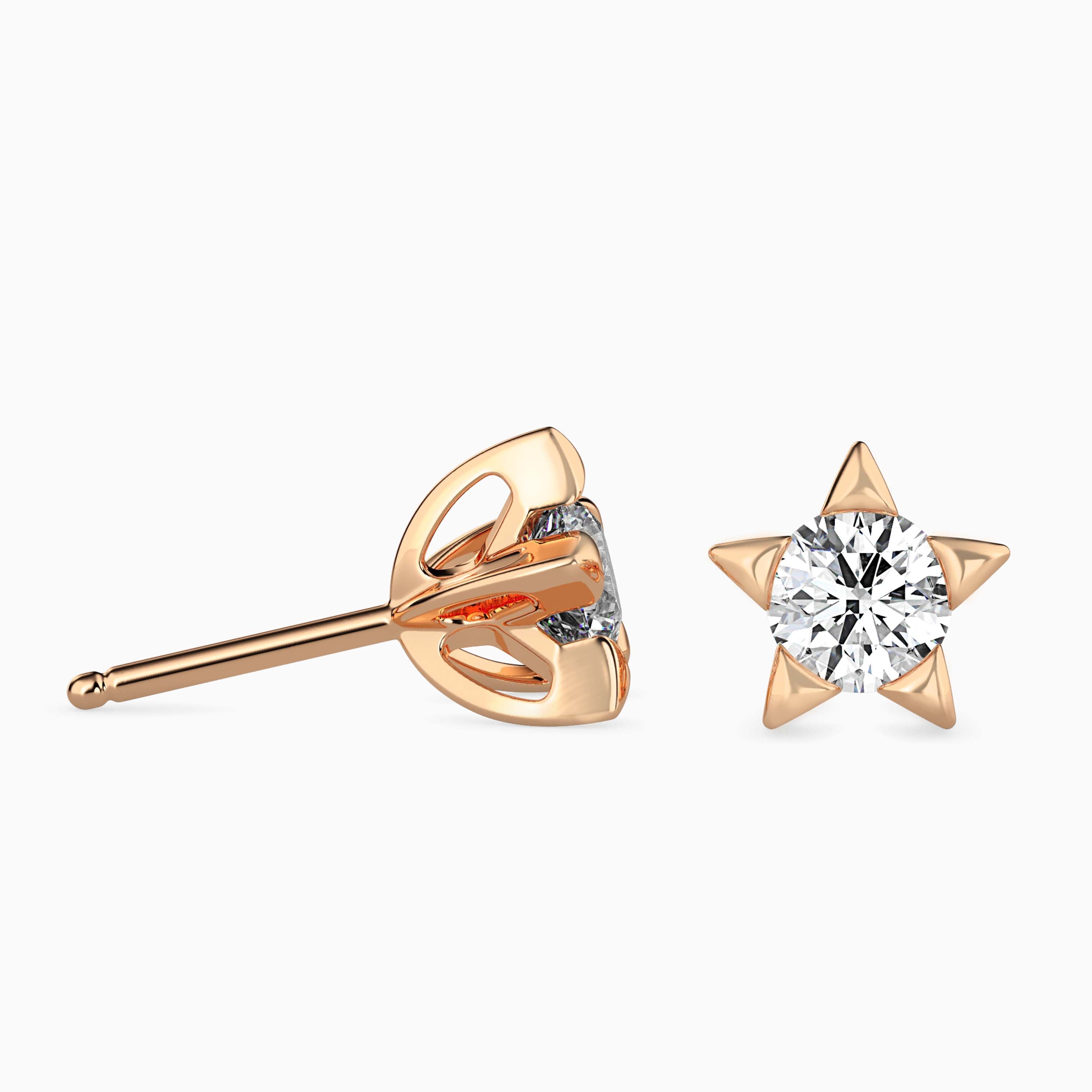 14K Gold Celestial Star Lab-Grown Diamond Stud Earrings | Ethical Fine Jewelry