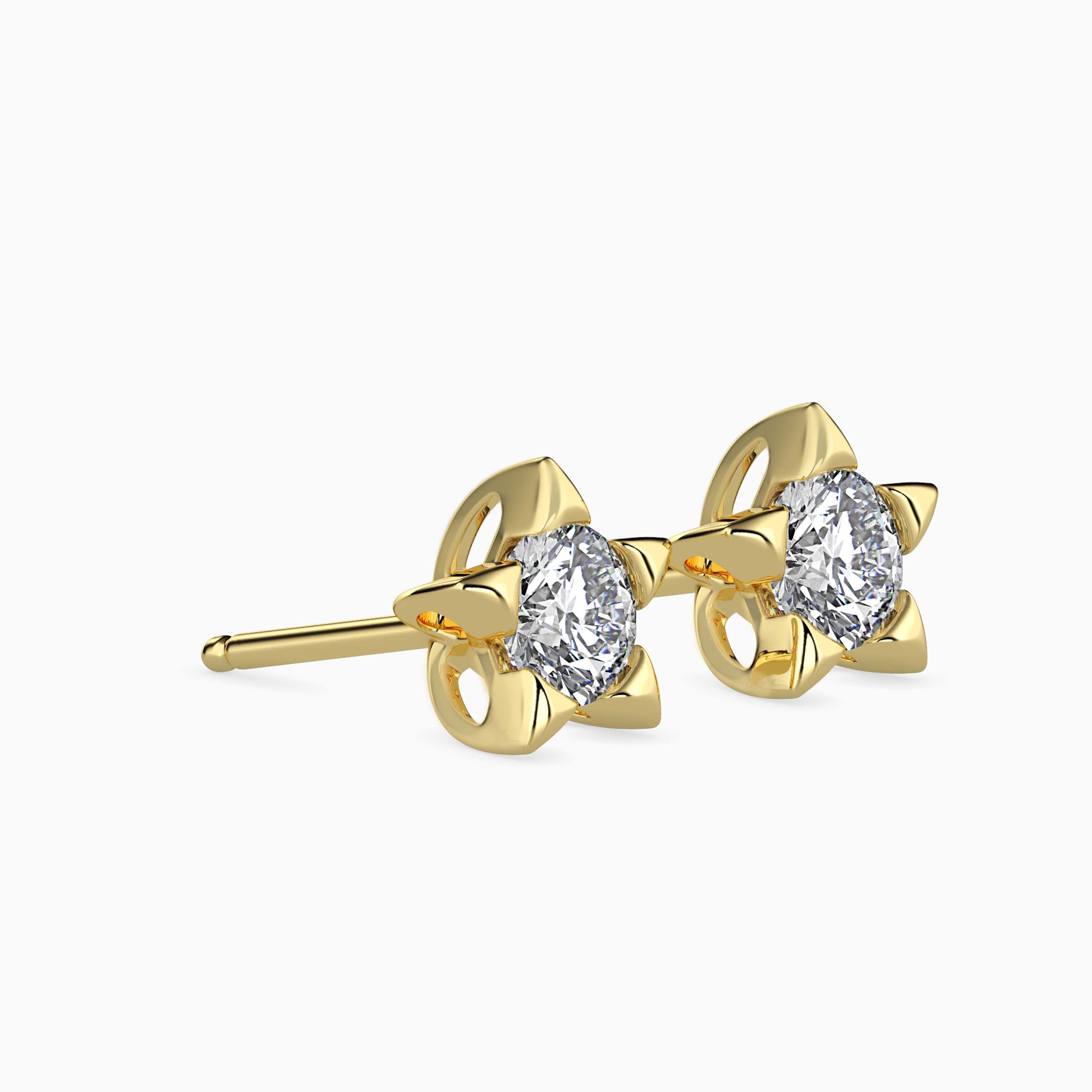 14K Gold Celestial Star Lab-Grown Diamond Stud Earrings | Ethical Fine Jewelry