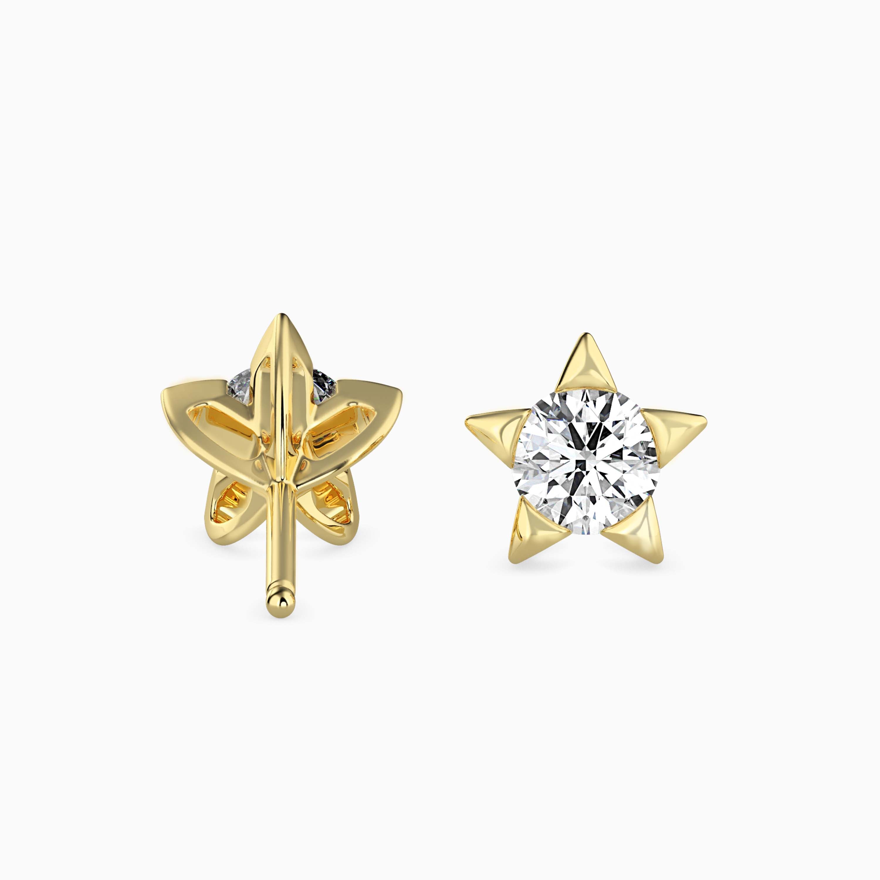 14K Gold Celestial Star Lab-Grown Diamond Stud Earrings | Ethical Fine Jewelry