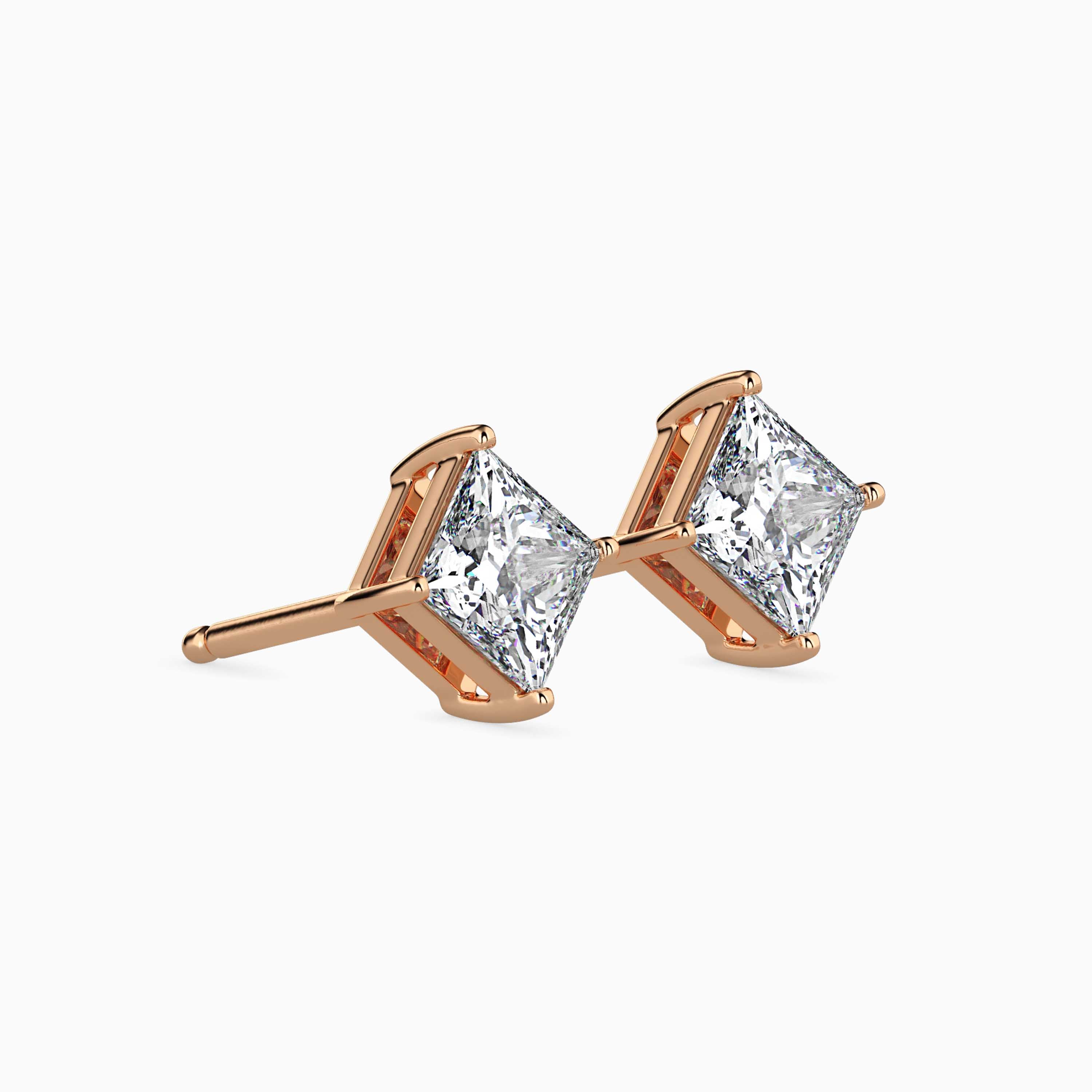 14K Gold Interlocking Geometric Lab-Grown Diamond Stud Earrings | Ethical Fine Jewelry