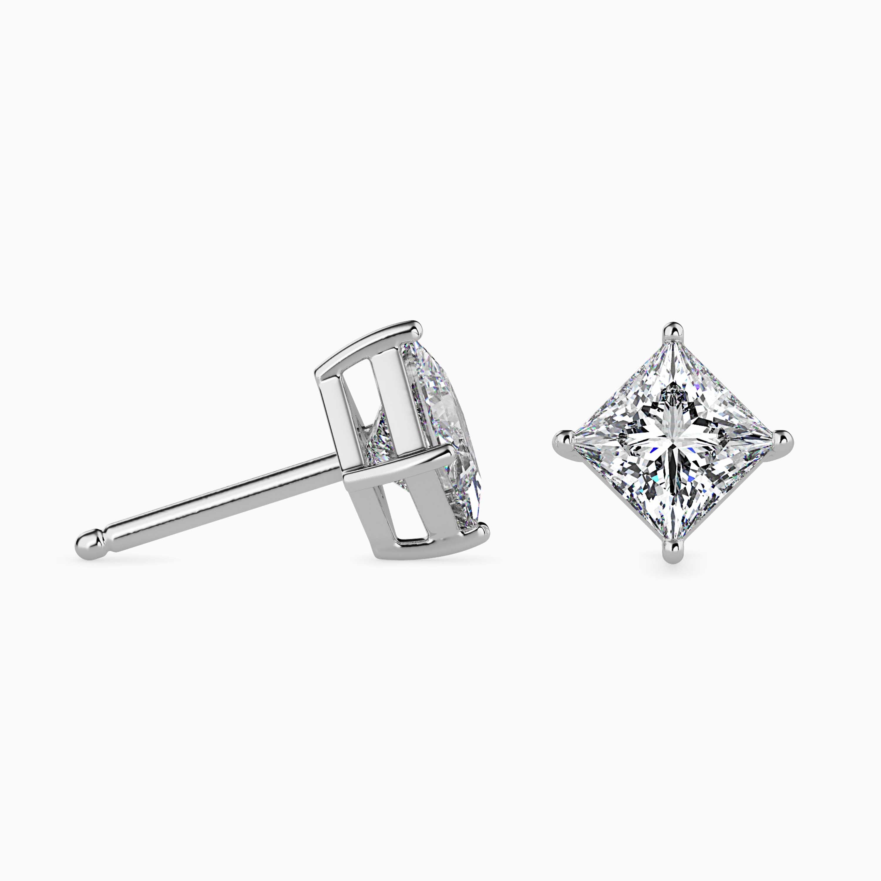 14K Gold Interlocking Geometric Lab-Grown Diamond Stud Earrings | Ethical Fine Jewelry