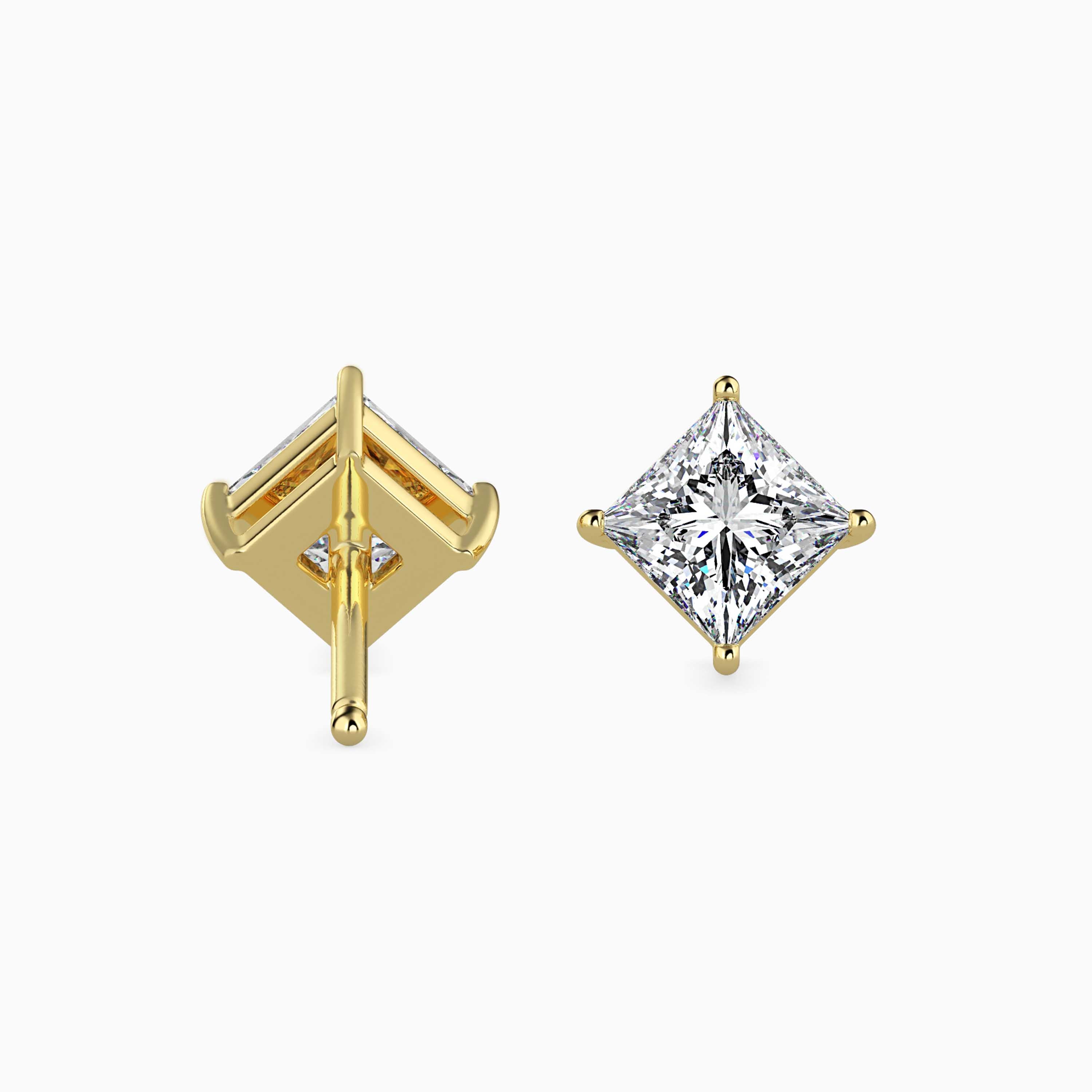 14K Gold Interlocking Geometric Lab-Grown Diamond Stud Earrings | Ethical Fine Jewelry